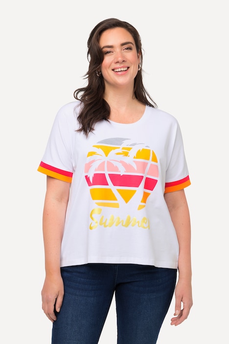 T-Shirt, Palmen, Oversized, Rundhals, Halbarm