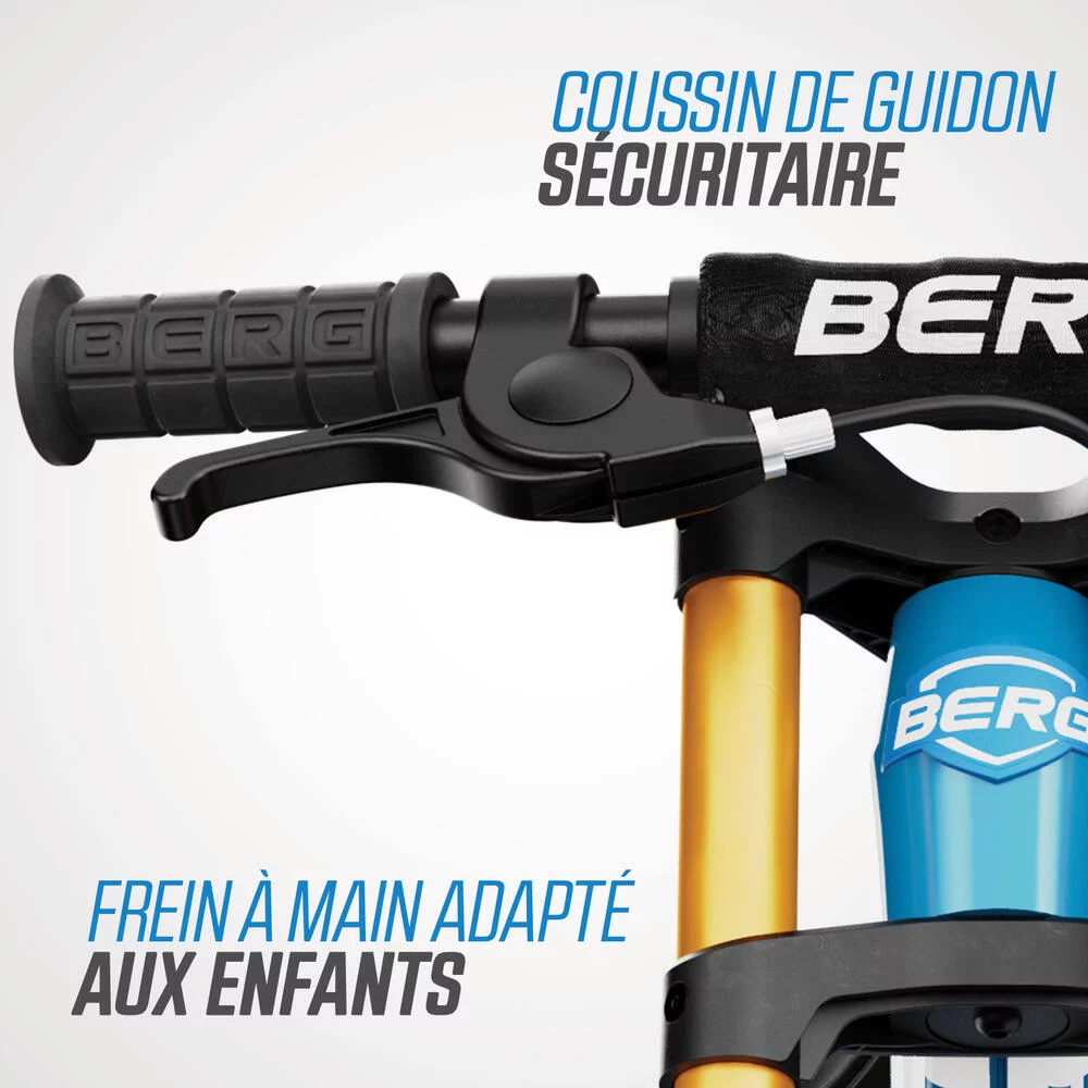 VELO D'EQUILIBRE - BIKY CROSS BLEU AVEC FREIN A MAIN