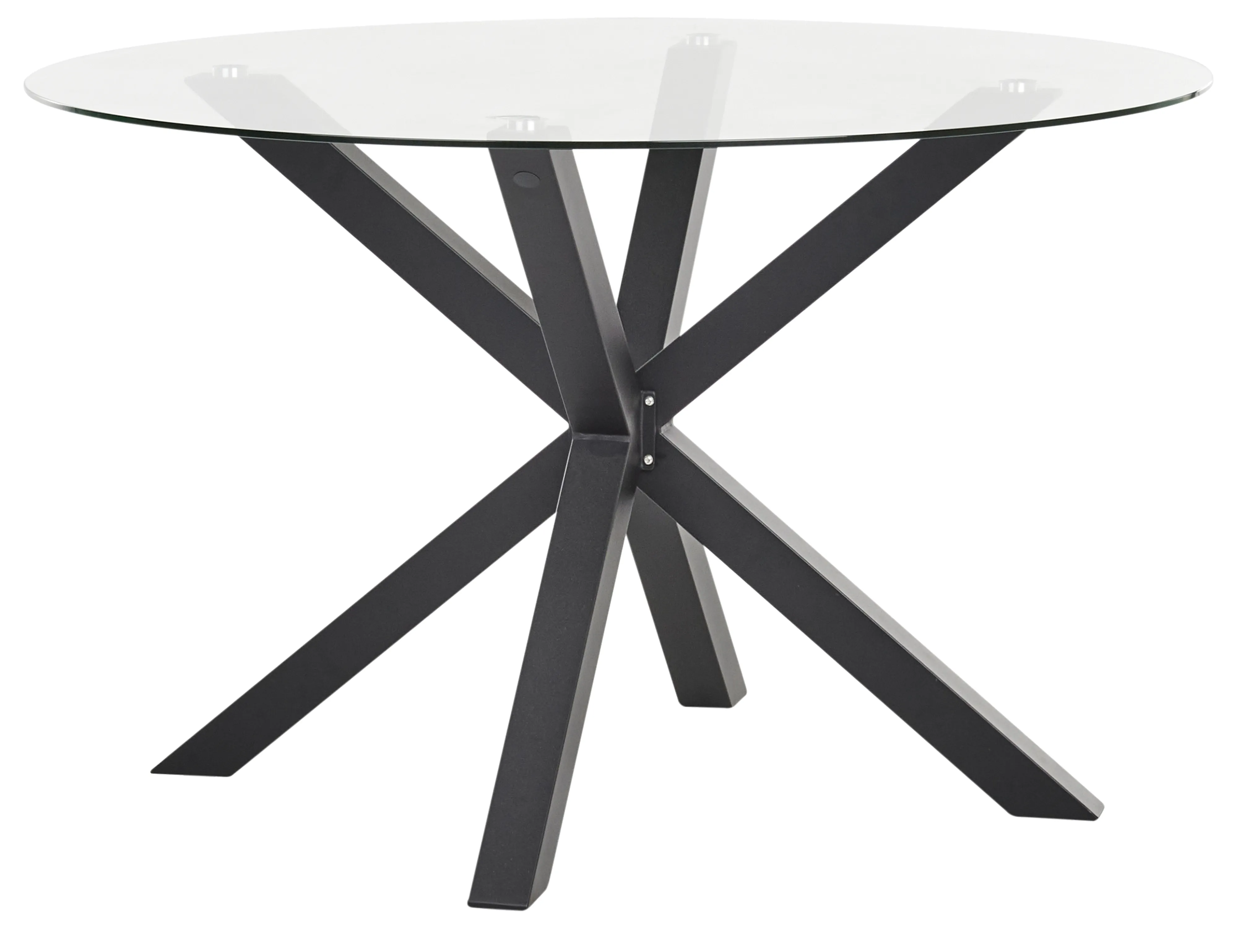 Tuin eettafel MALETTO 120 cm 120 cm Glas Zwart