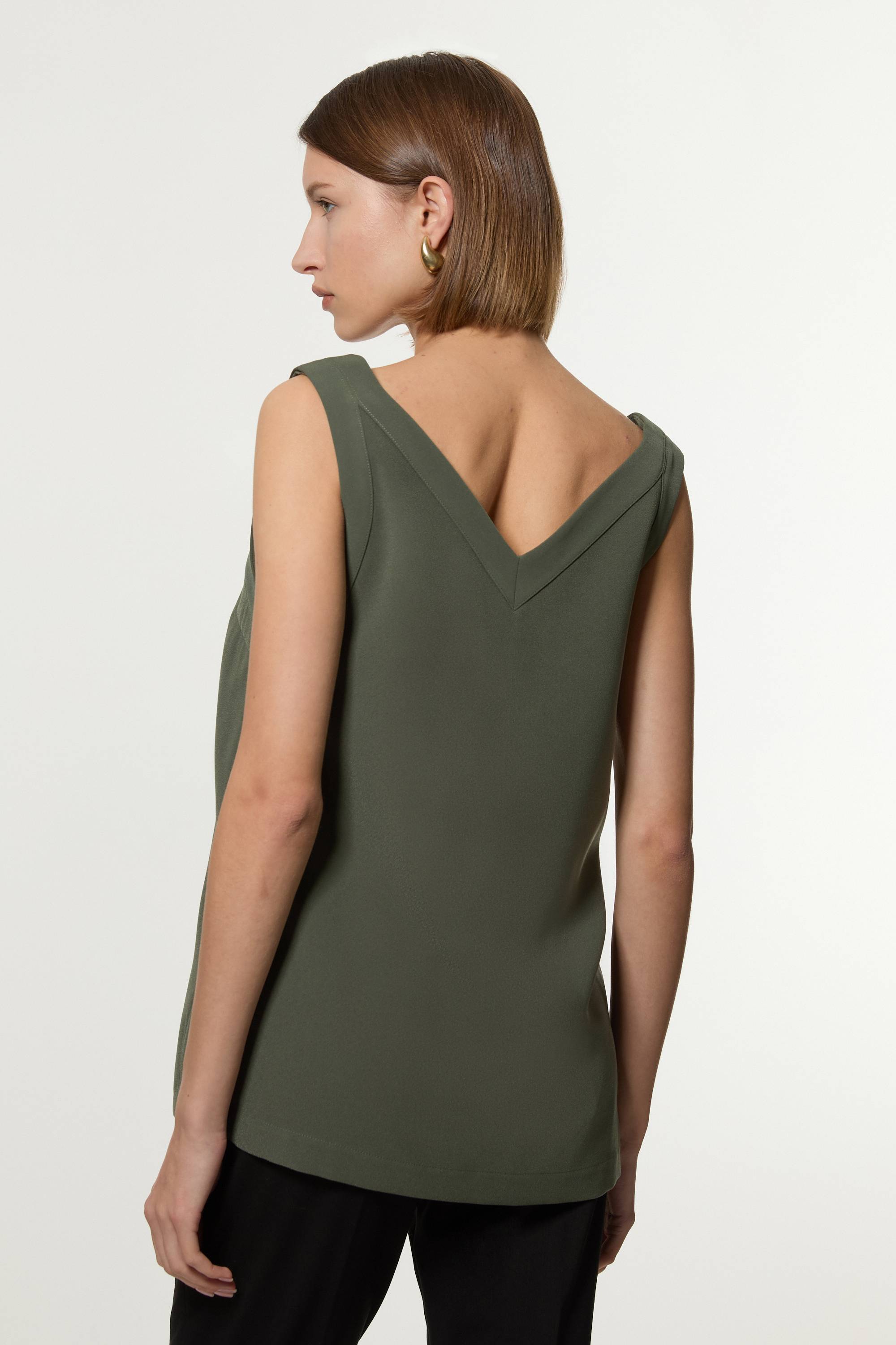 KarenMillen Haut long sans manches essentiel en crêpe ajusté