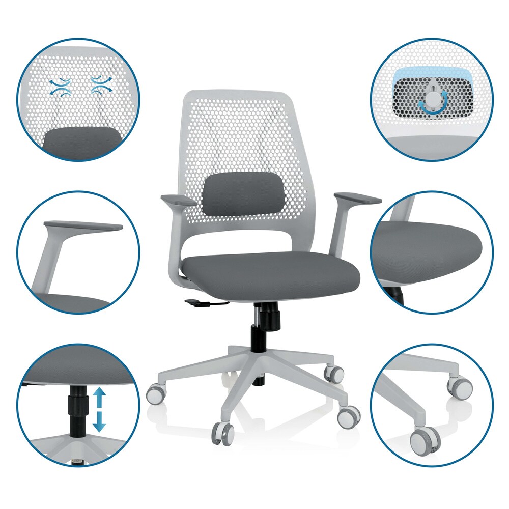 Home Office Bürostuhl PARFERIO W Stoff mit Armlehnen hjh OFFICE