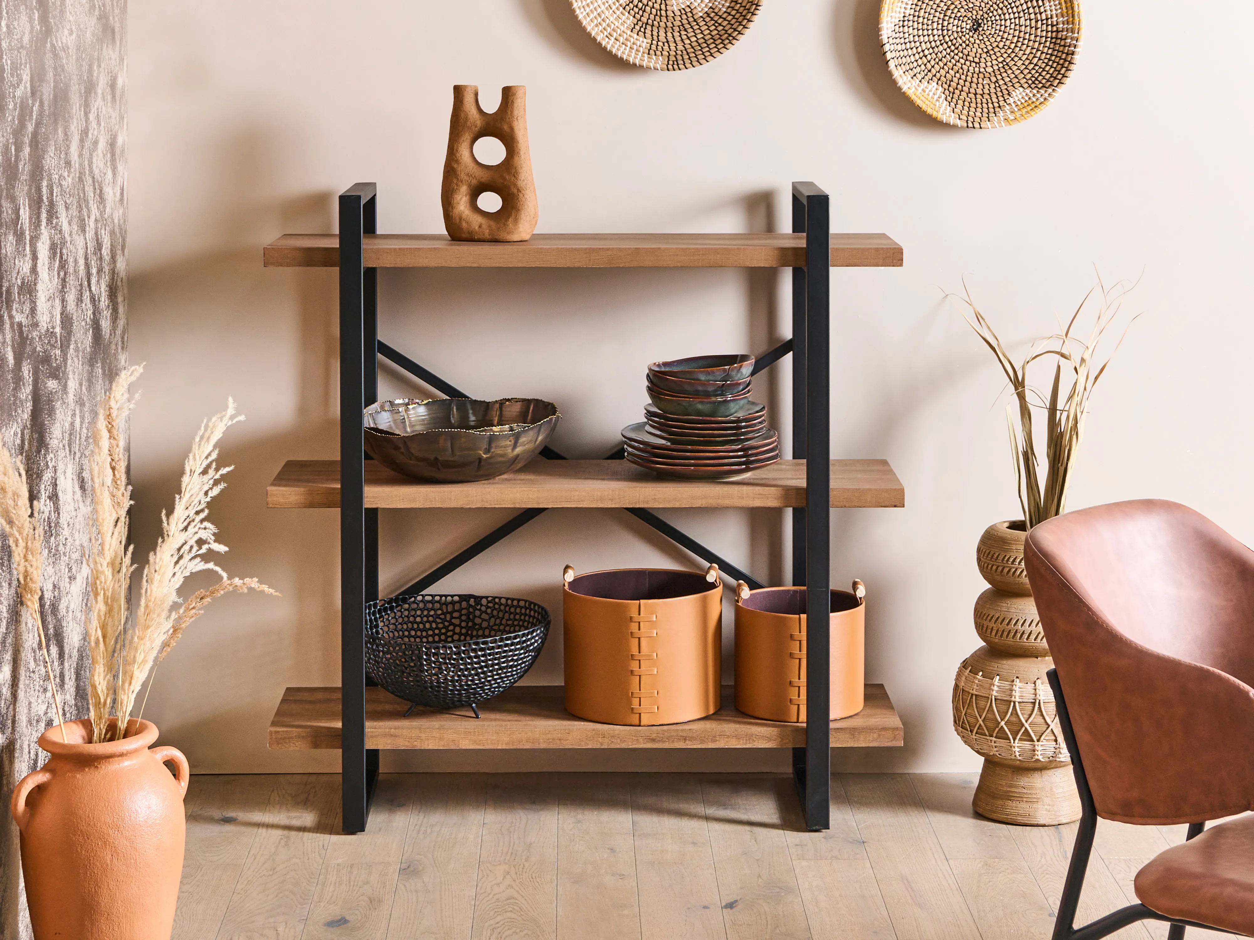 Set van 2 decoratieve schalen KRUKUT Metaal Zwart