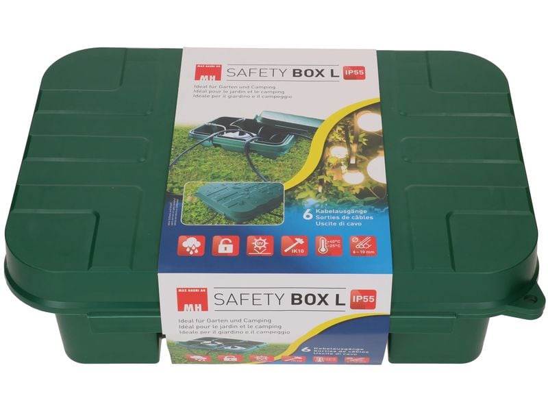Max Hauri Kabelbox Safety-Box L, Grün Wetter-, schlagfeste und UV-beständige Kabelbox