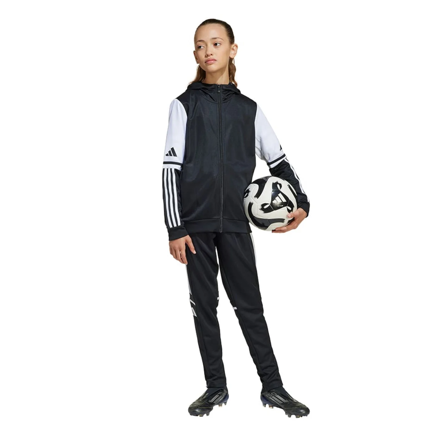 Adidas Squadra 25 Hooded Trainingsjack Kids Zwart Wit
