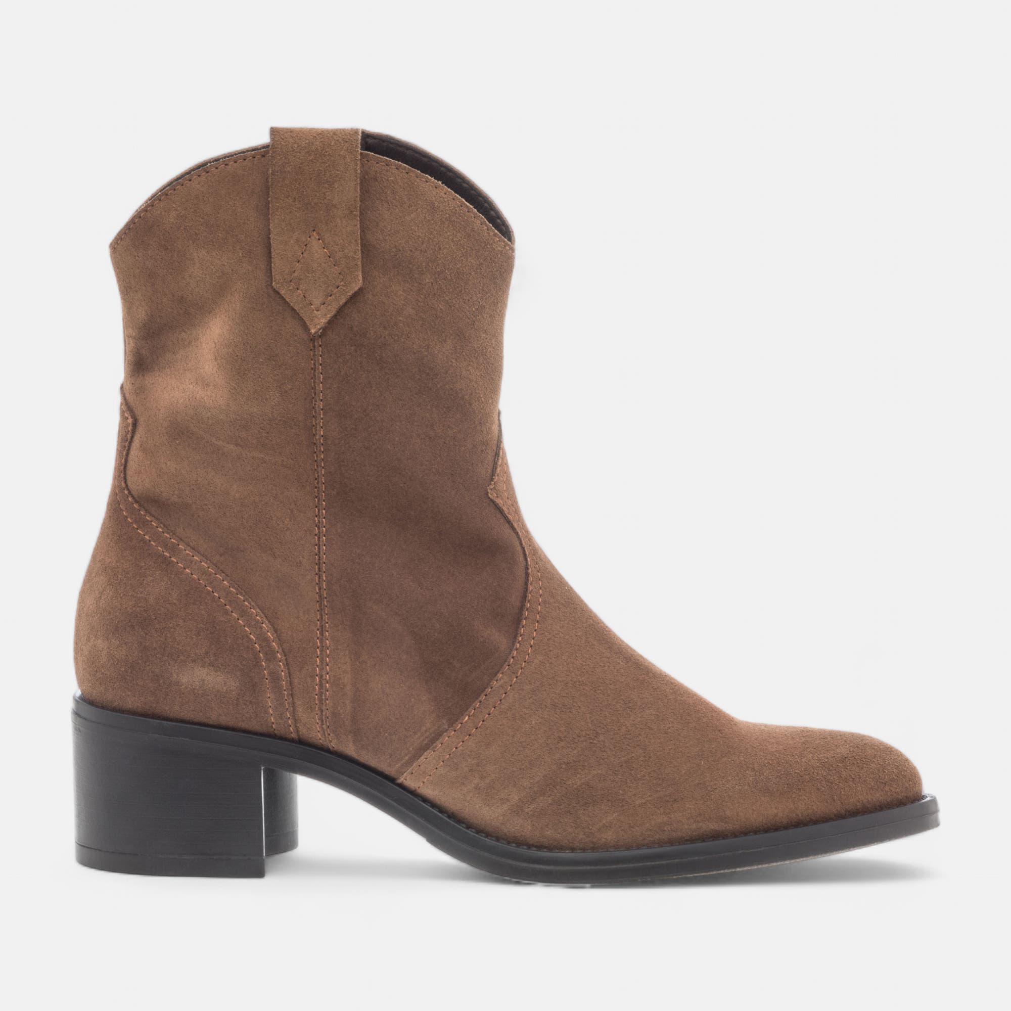 Bottines Femme en cuir camel