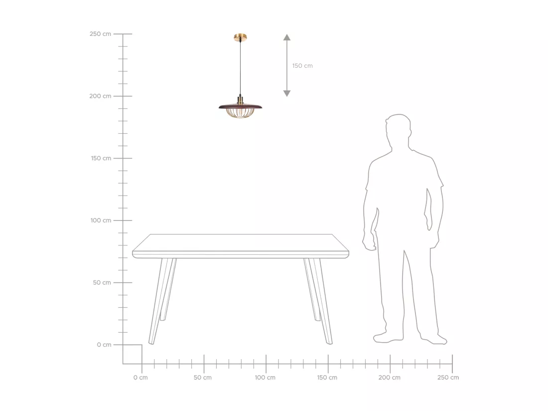 Lampe suspension TORDILLO Métal Doré