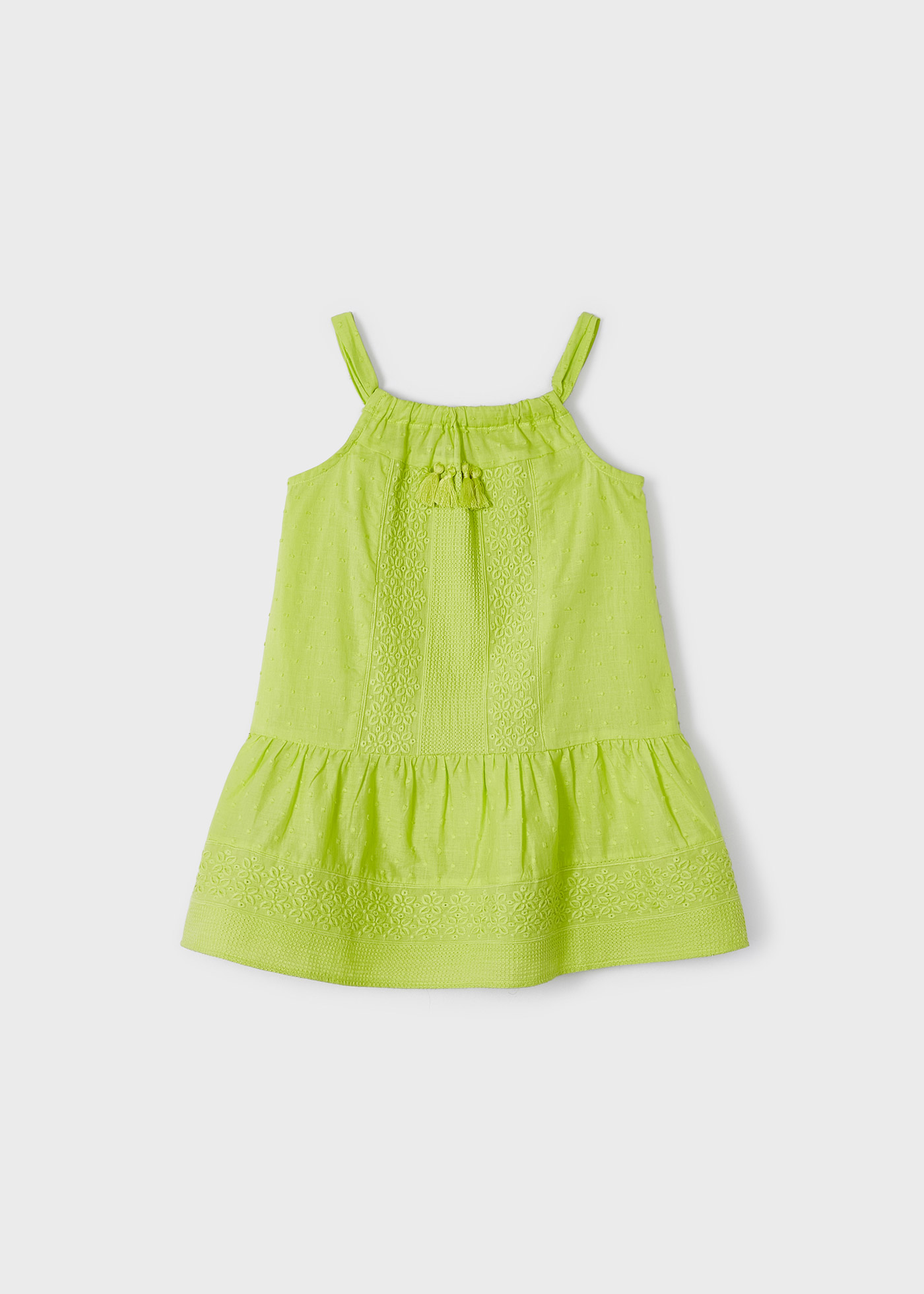 Vestido de algodão com bordados para meninas