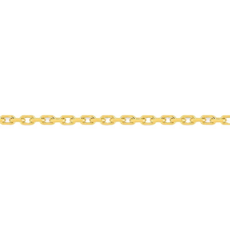 Chaîne mixte 40 cm - Maille Forçat diamanté - Or 18 Carats - Largeur 1.28 mm