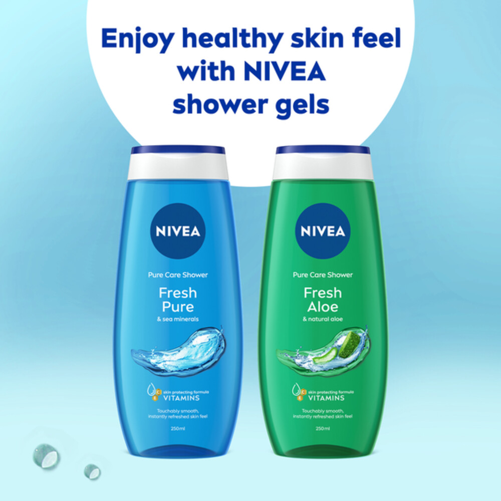 6x Nivea Douchegel Fresh Pure250 ml