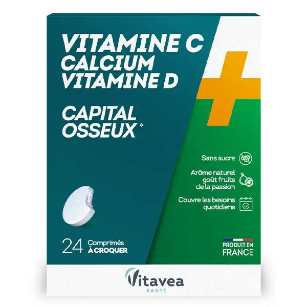 Vitavea Vitamine C + Calcium + Vitamine D 24 comprimés à croquer