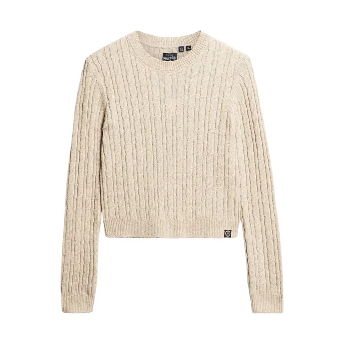 Superdry Fitted Cable Crew Neck Trui Dames