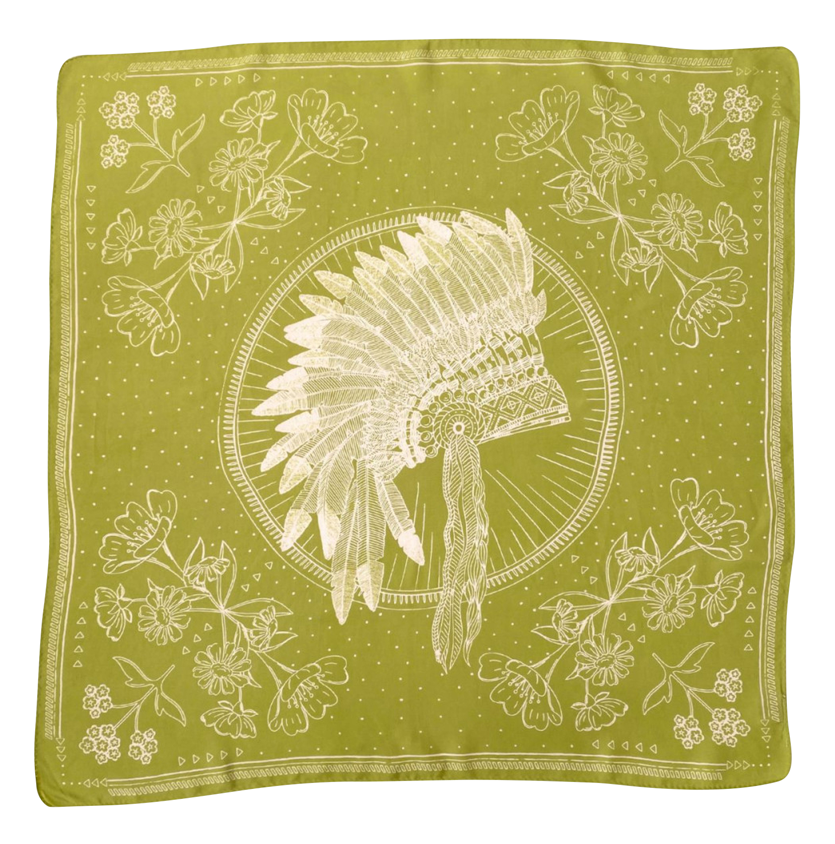 PALIKA - Foulard imprimé en coton | Vert