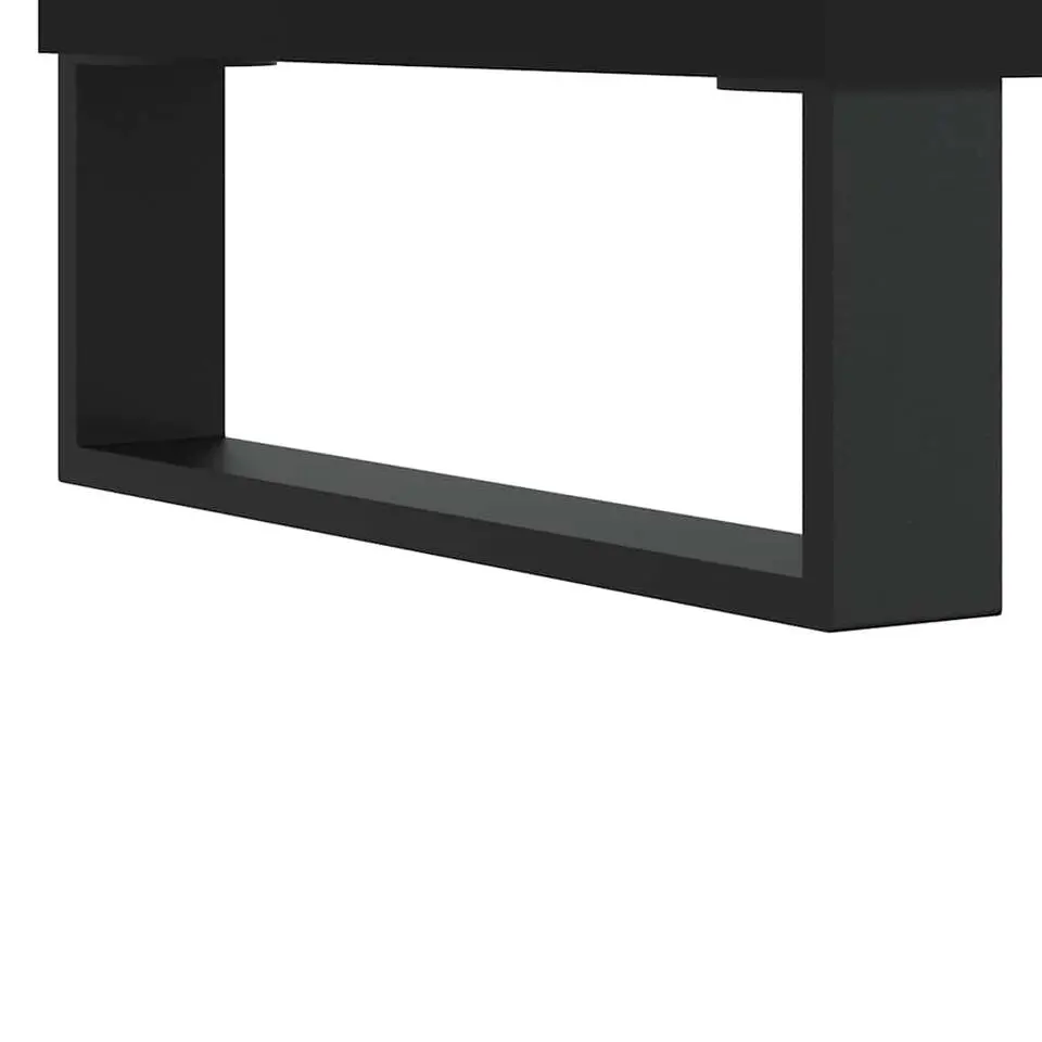 vidaXL - Zwart Wastafelonderkast - 1 deur 4 lades - Hout en ijzer - 80x33x60 cm
