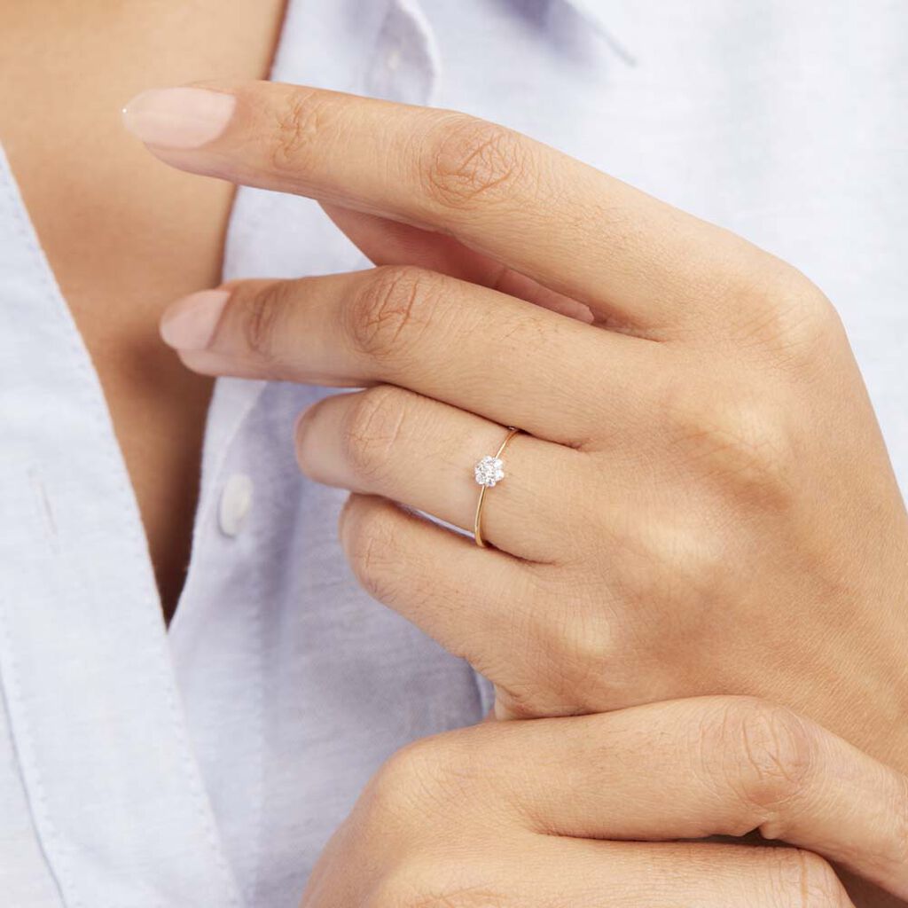 Bague Solitaire Maggeline Or Jaune Oxyde