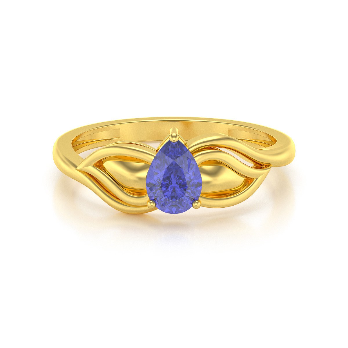Bague ADEN Solitaire Or 585 Jaune Tanzanite 1.92grs