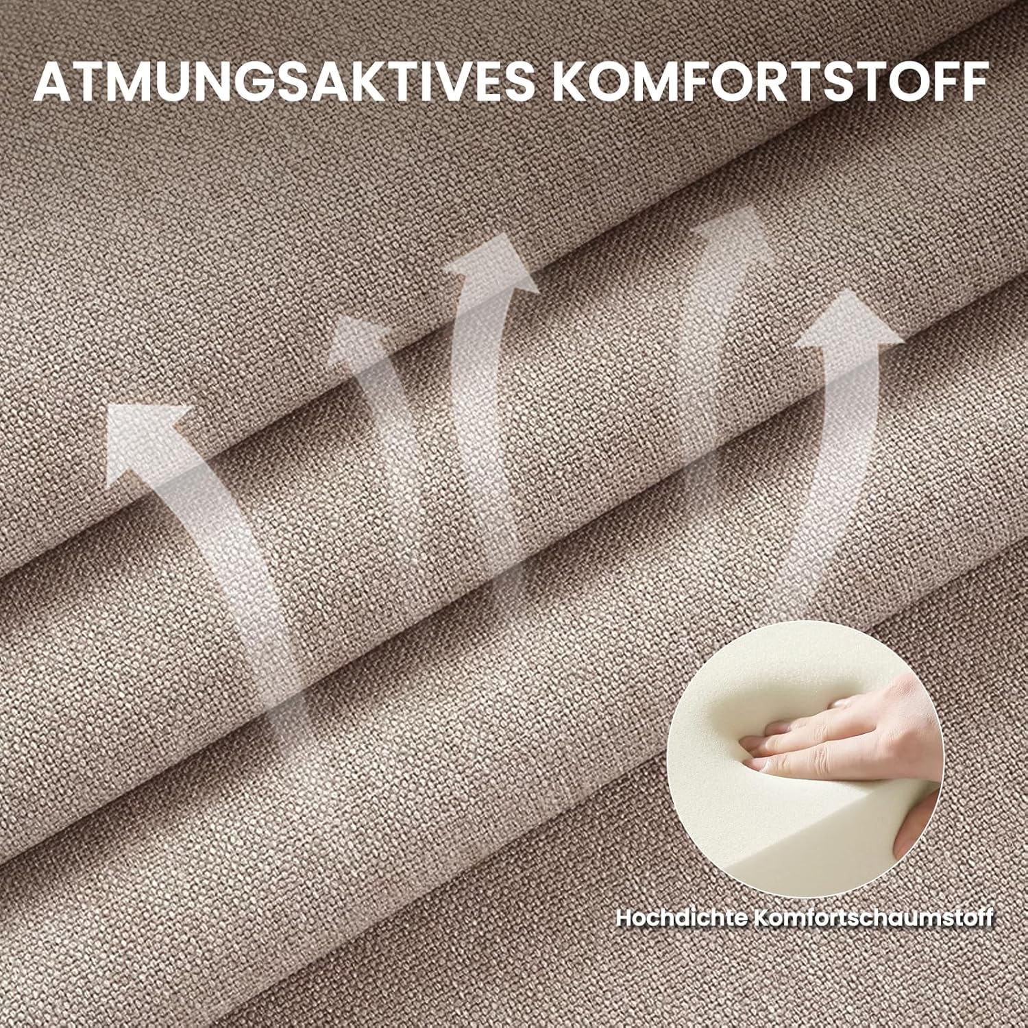 COLAMY Küchenstuhl Esszimmerstühle 2er Set, Moderne Polsterstuhl Essstühle mit Fester Rückenlehne, Stoff Esszimmerstühl mit Holzbein für Esszimmer, Küche, Restaurant, Kamel