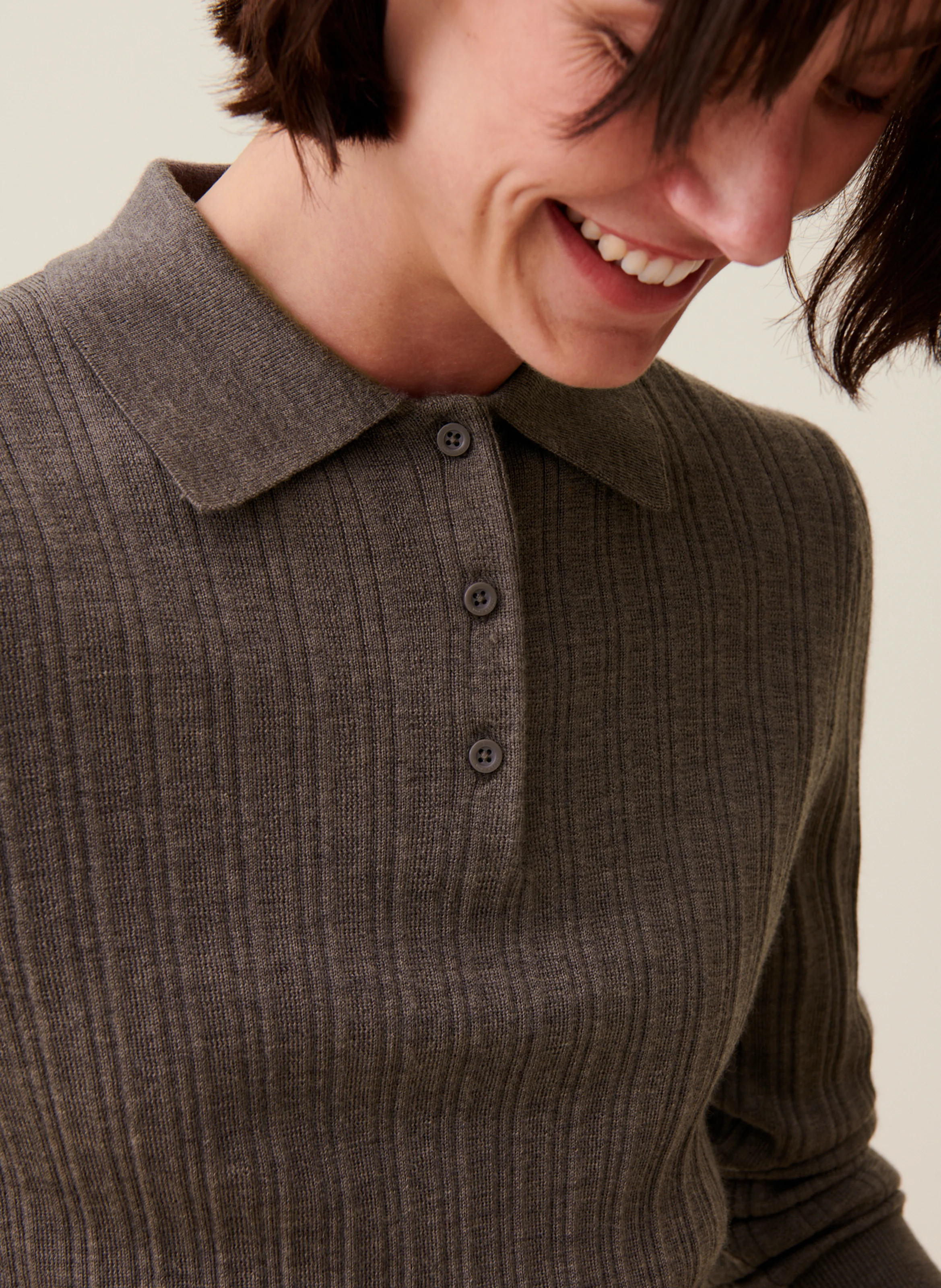 Polo regular-fit en laine | Marron