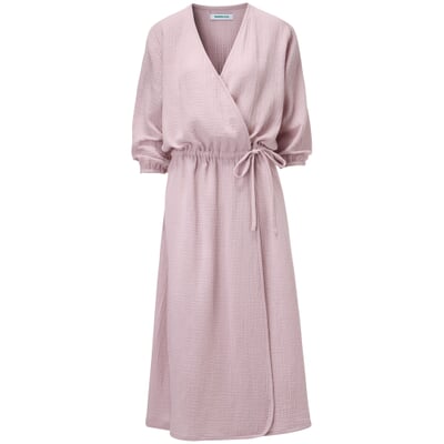 Damen-Wickelkleid Musselin, Rosé