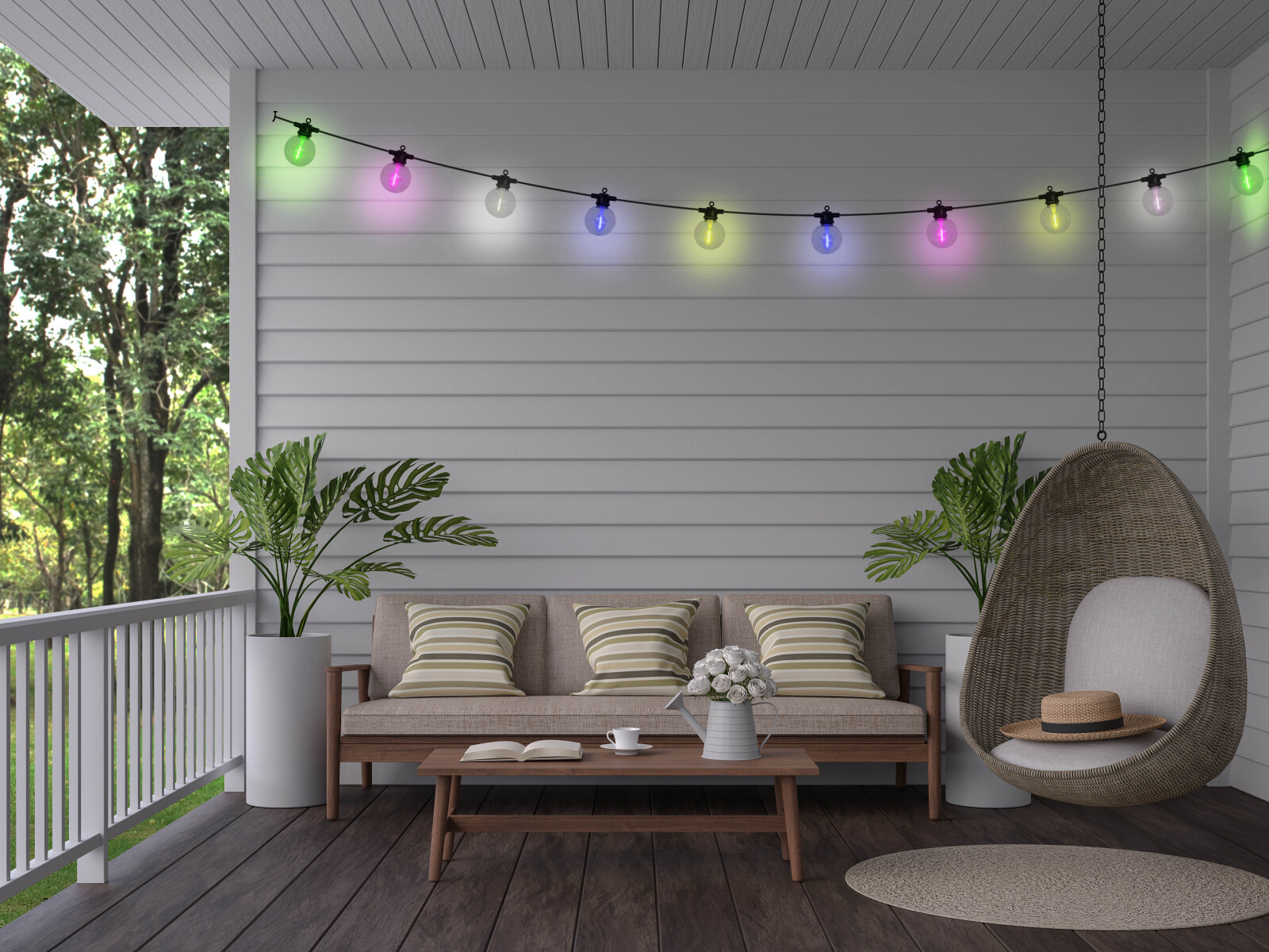 Solar-LED-RGB-Lichterkette CADENA - mit Fernbedienung - 10 Meter