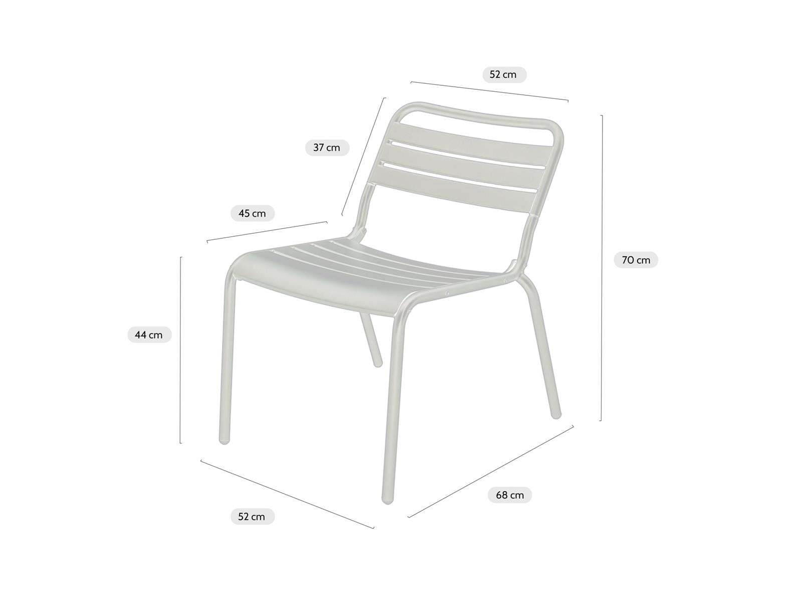 Metalen loungestoel set Max XXL olijfgroen