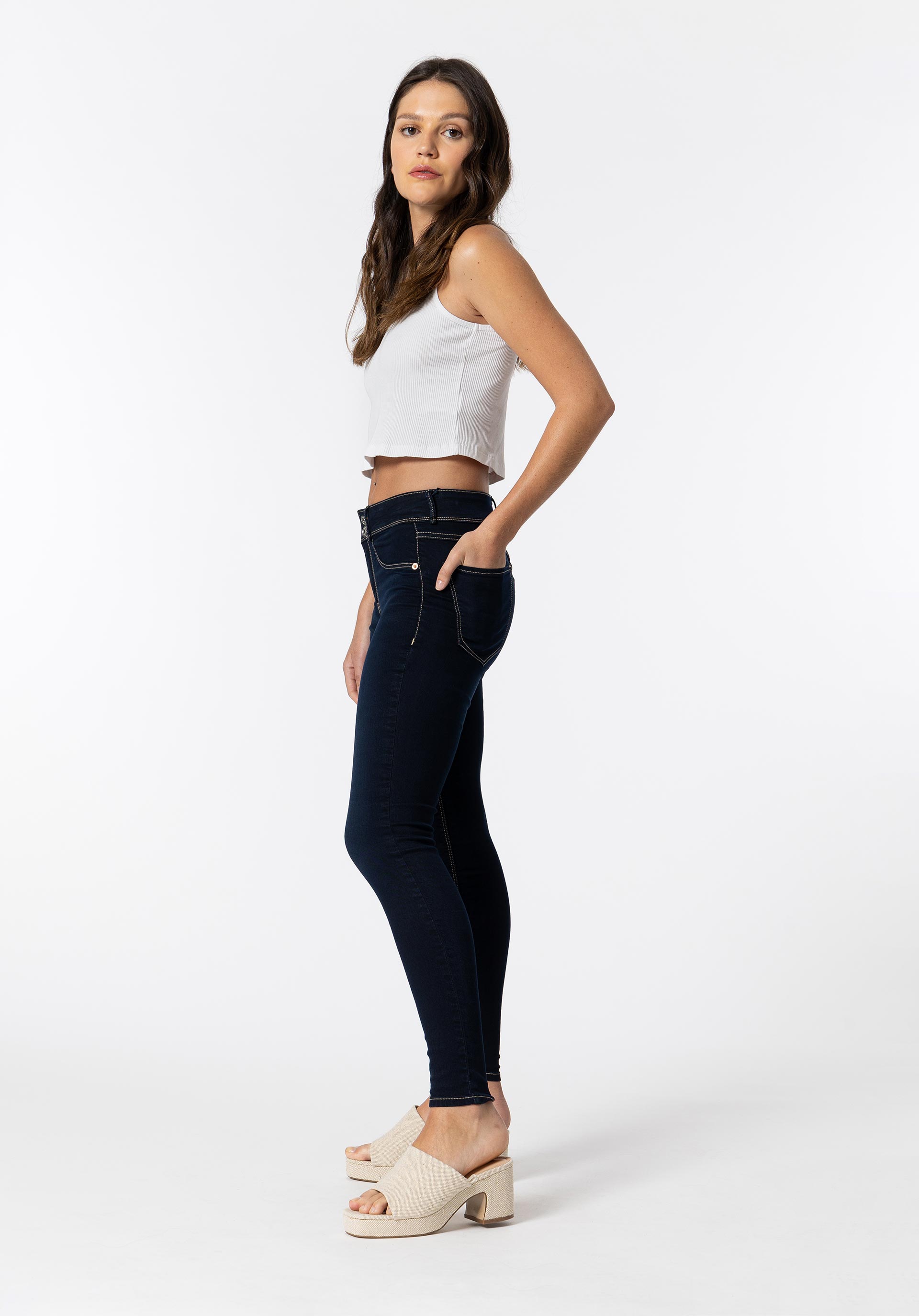 Jeans One Size Skinny Classic Cintura Alta