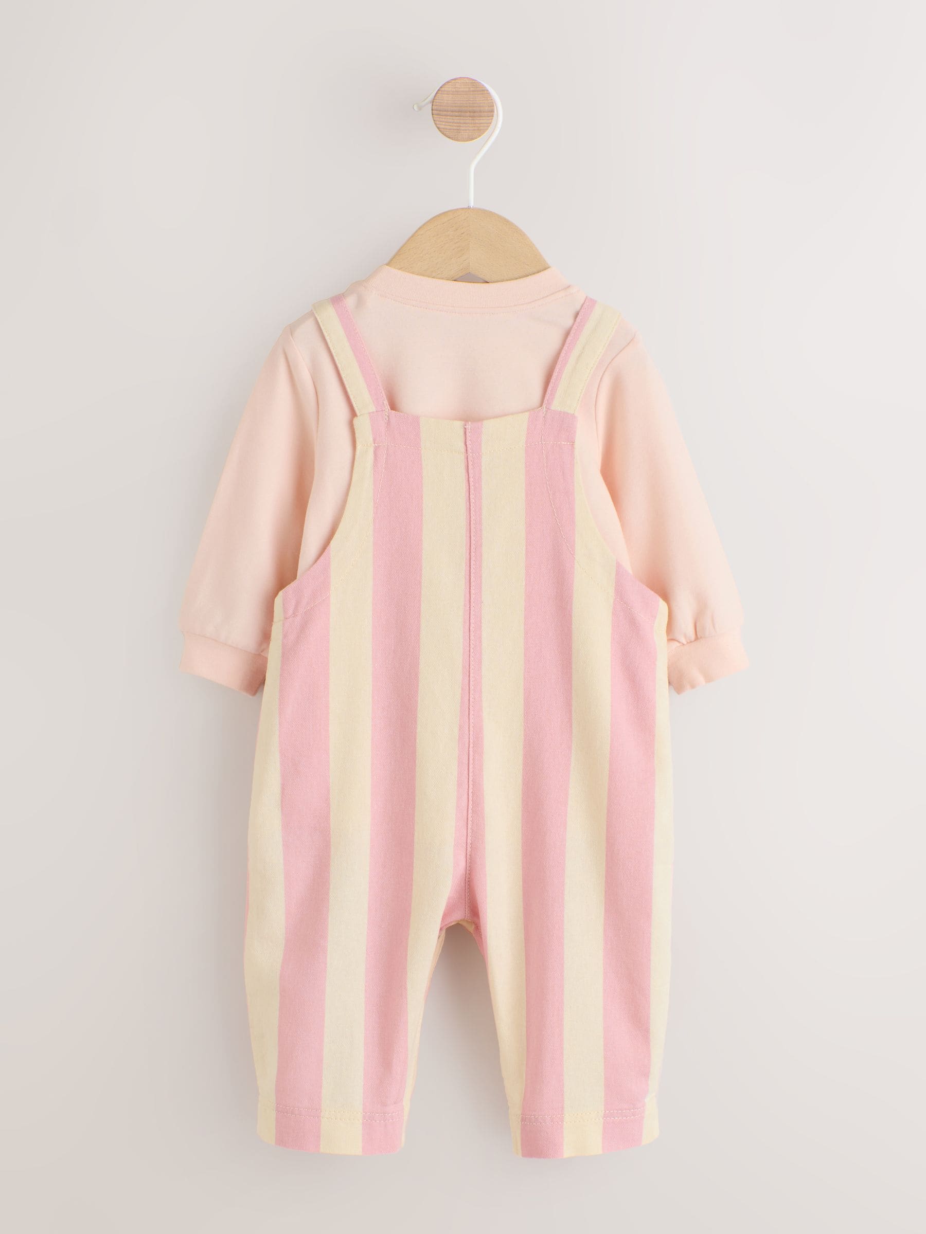 Crème/roze gestreept - Baby Set van bretelbroeken en Bodysuit 2 Pieces (0mnd.-3jr)