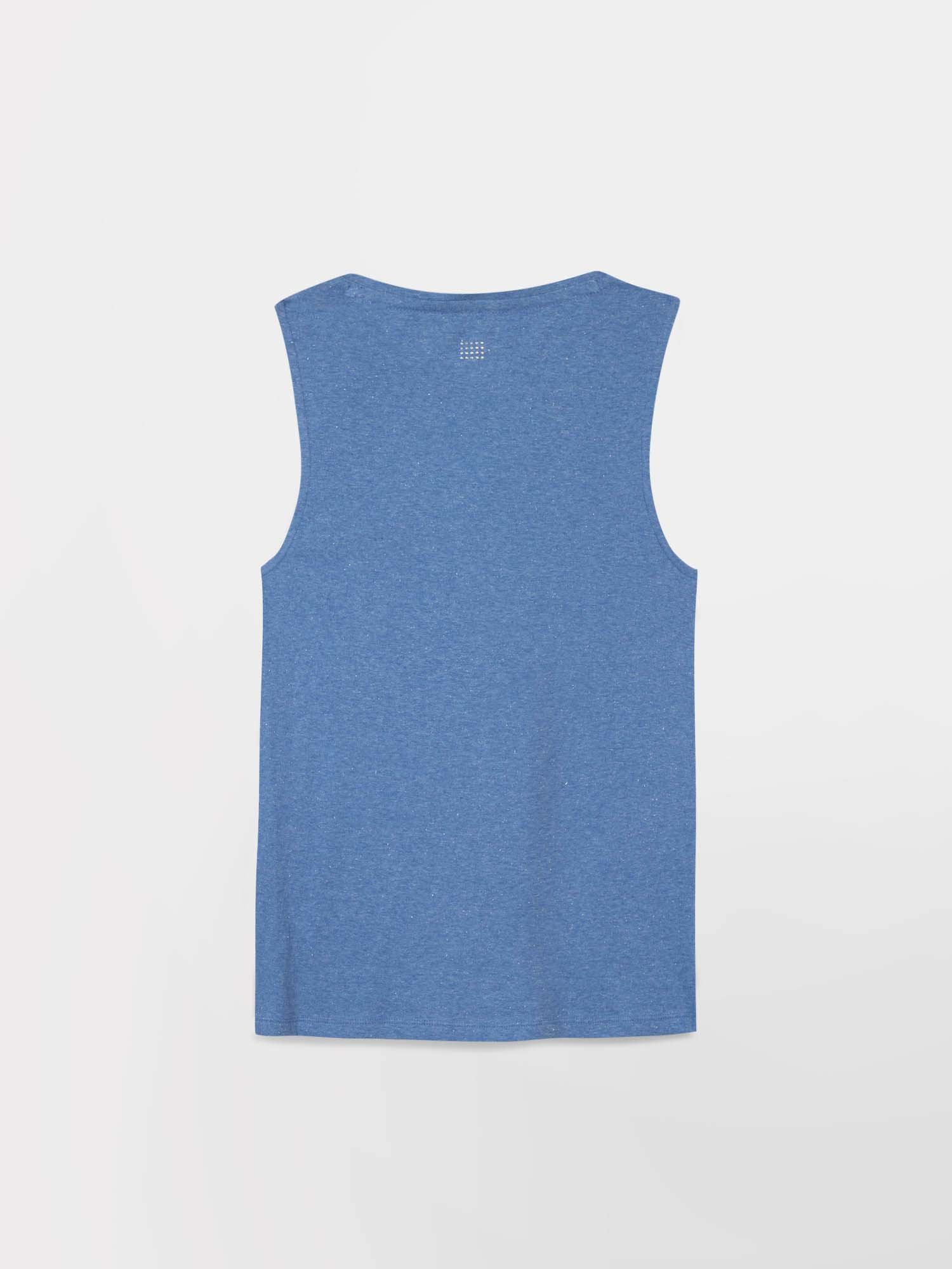 Débardeur Femme Col V Coton Bleu