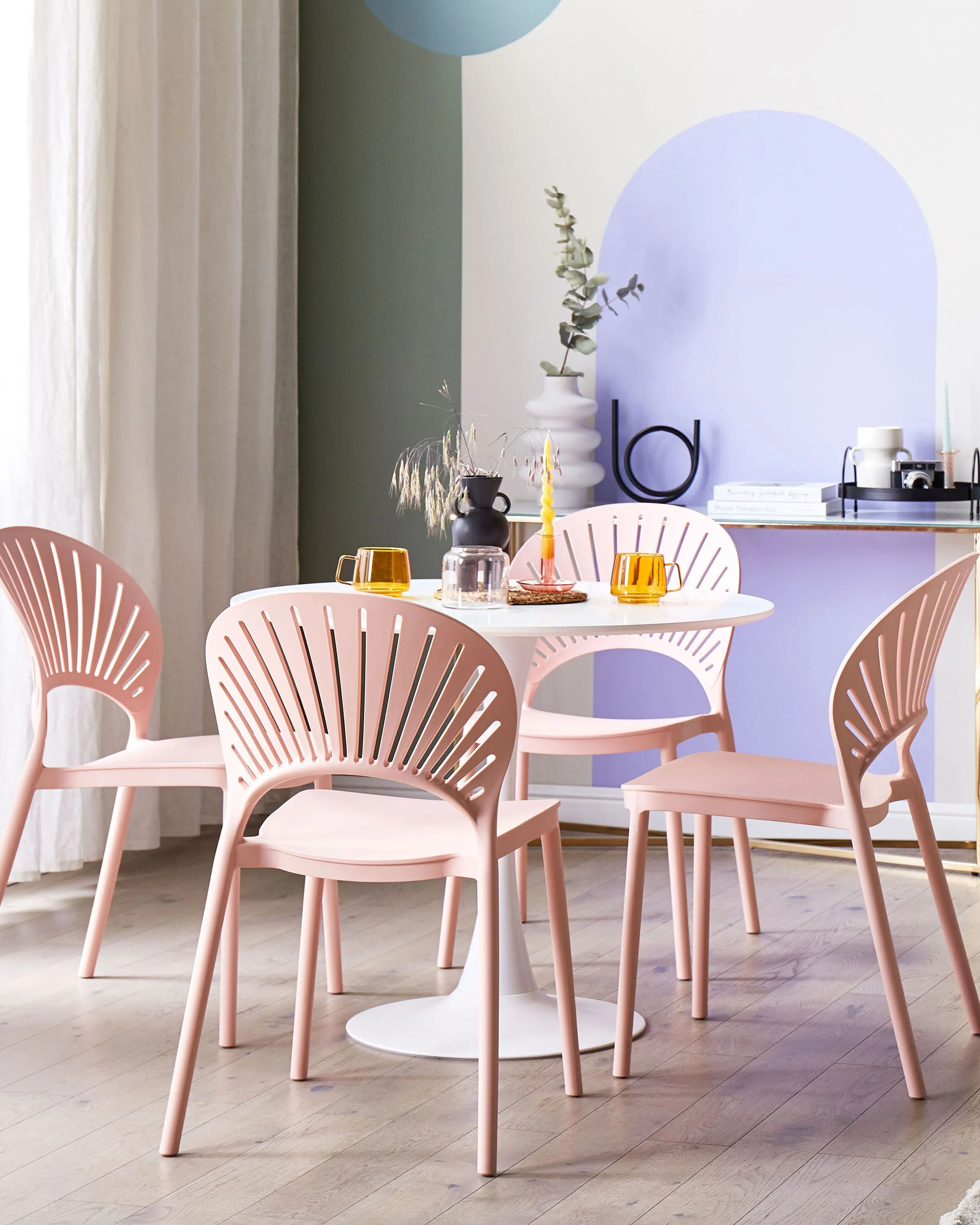 Set van 4 tuinstoelen OSTIA Pastelroze
