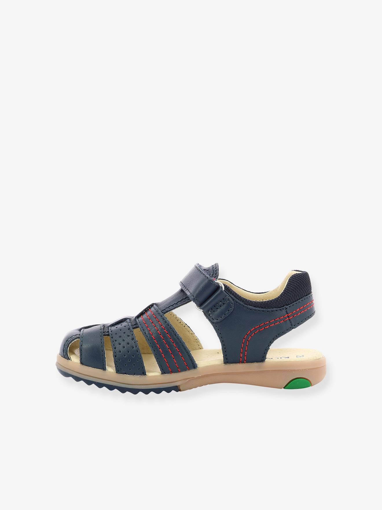 Sandálias KICKERS® Platinum em couro, marrom claro, lisas