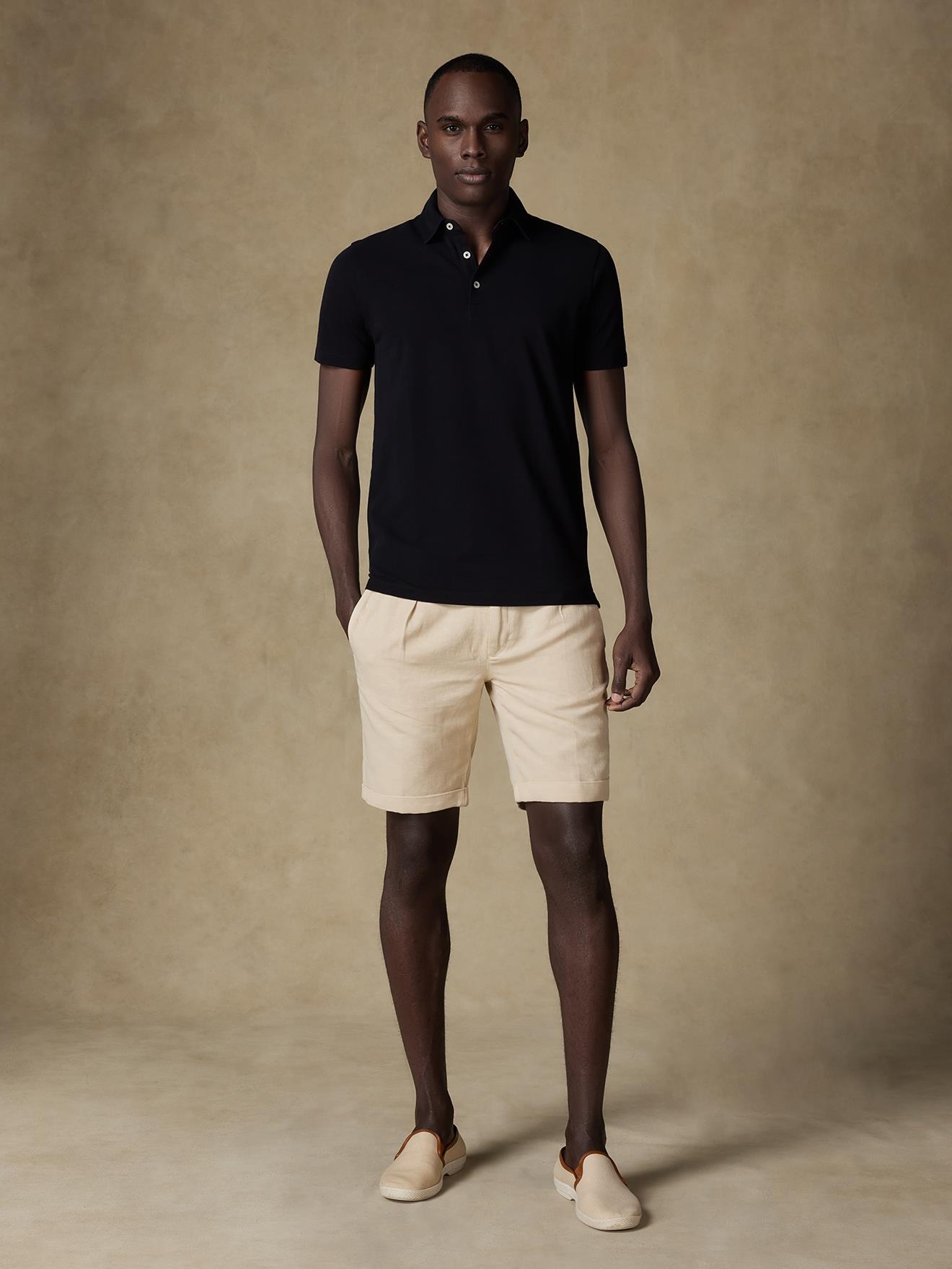 Polo Héritage en piqué noir