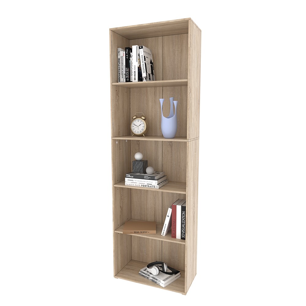 Vicco Bücherregal Bob, 190 x 60 cm, Sonoma, Wohnzimmer Standregal mit 5 Fächern