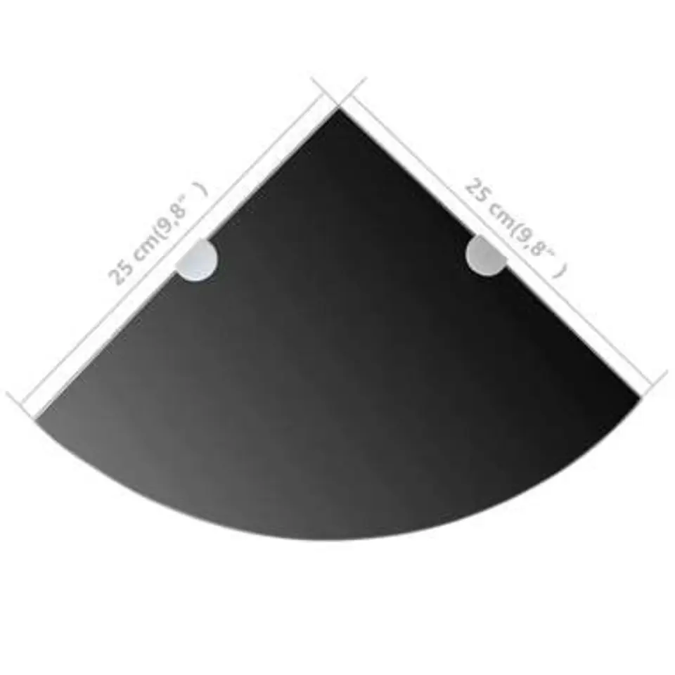 vidaXL - Hoekplank - Zwart - Glas - 25 x 25 cm