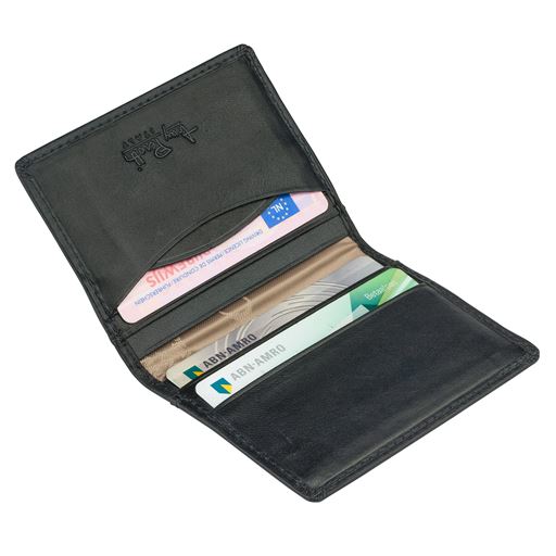 Tony Perotti Vegetale Leather 2-Fold Kortholder, Black