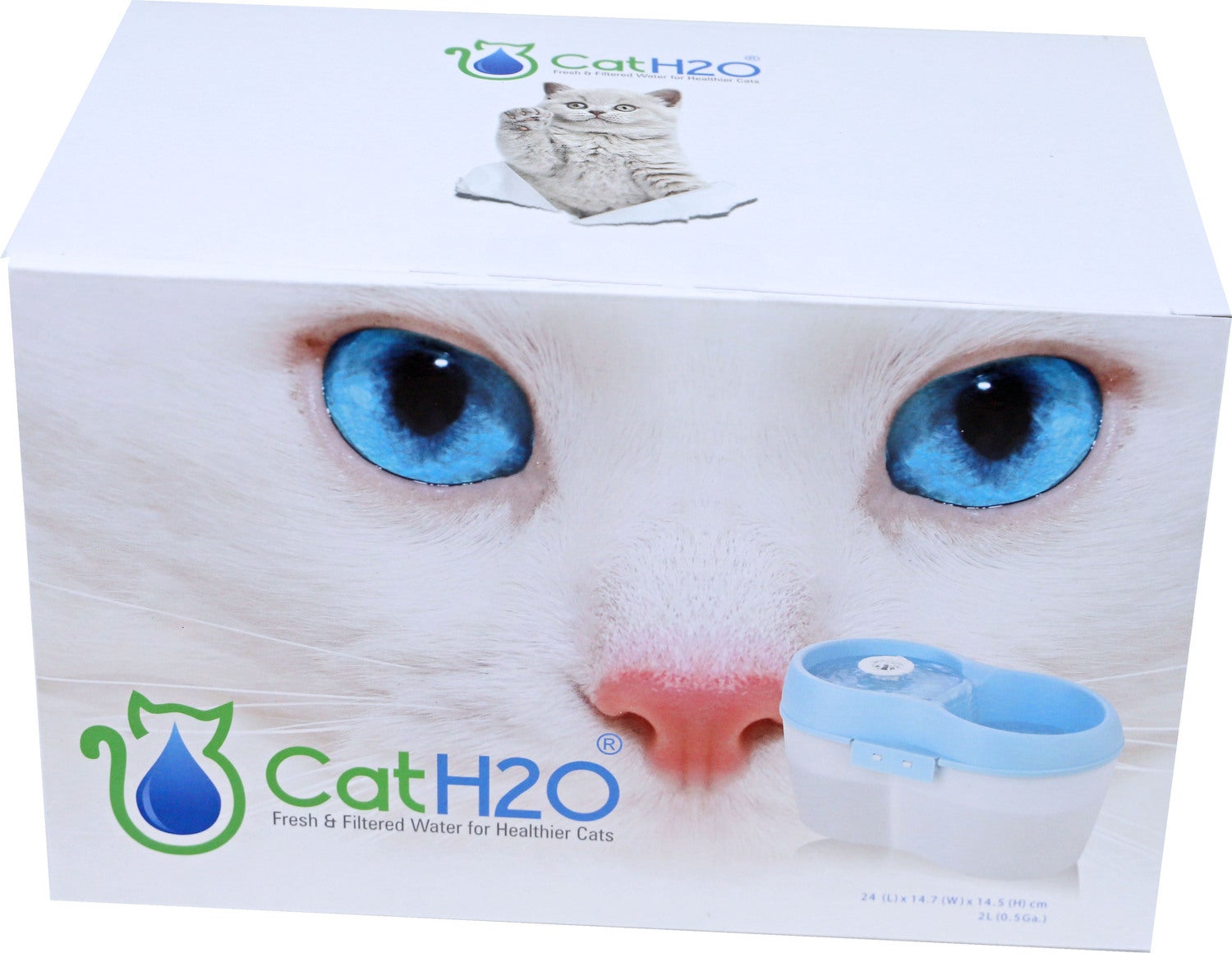 Boon katten drinkfontein CatH2O blauw 2 L