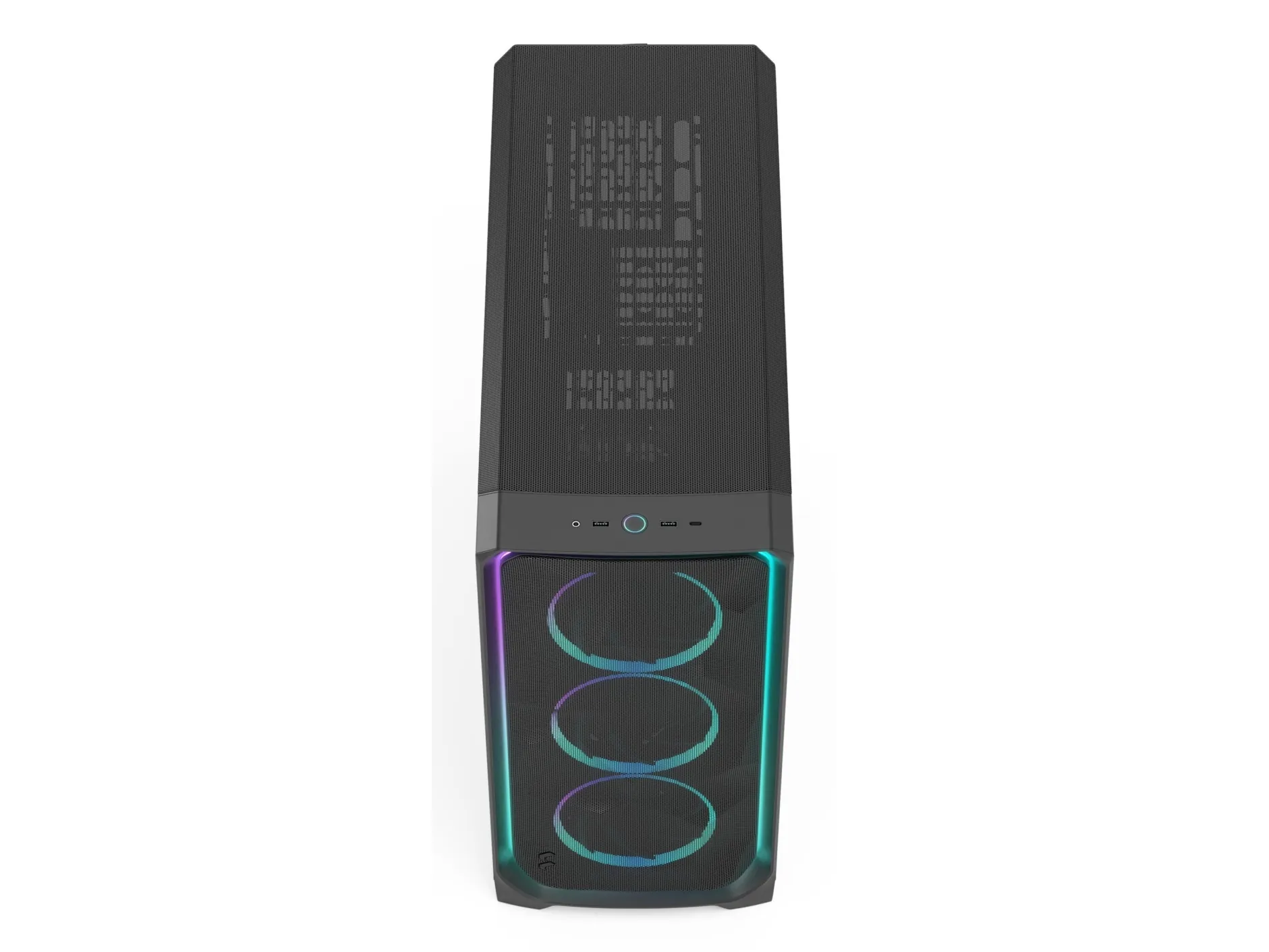 Fractal Design Meshify 3 XL Ambience Pro RGB - Tower - udvidet ATX - ingen strømforsyning (ATX) - sort TG-lystone - USB/Lyd