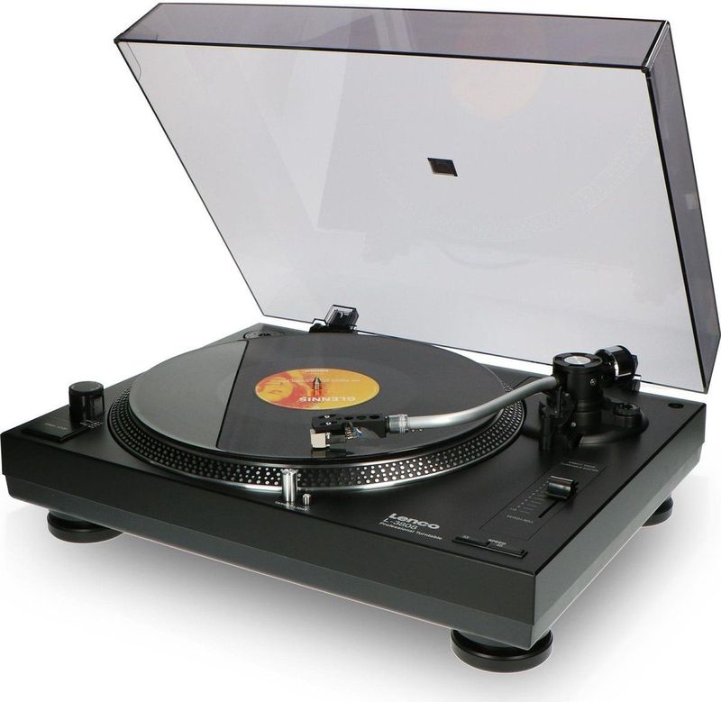 Lenco - L-3808 - Platenspeler - Zwart - Direct Aangedreven met USB Encoding