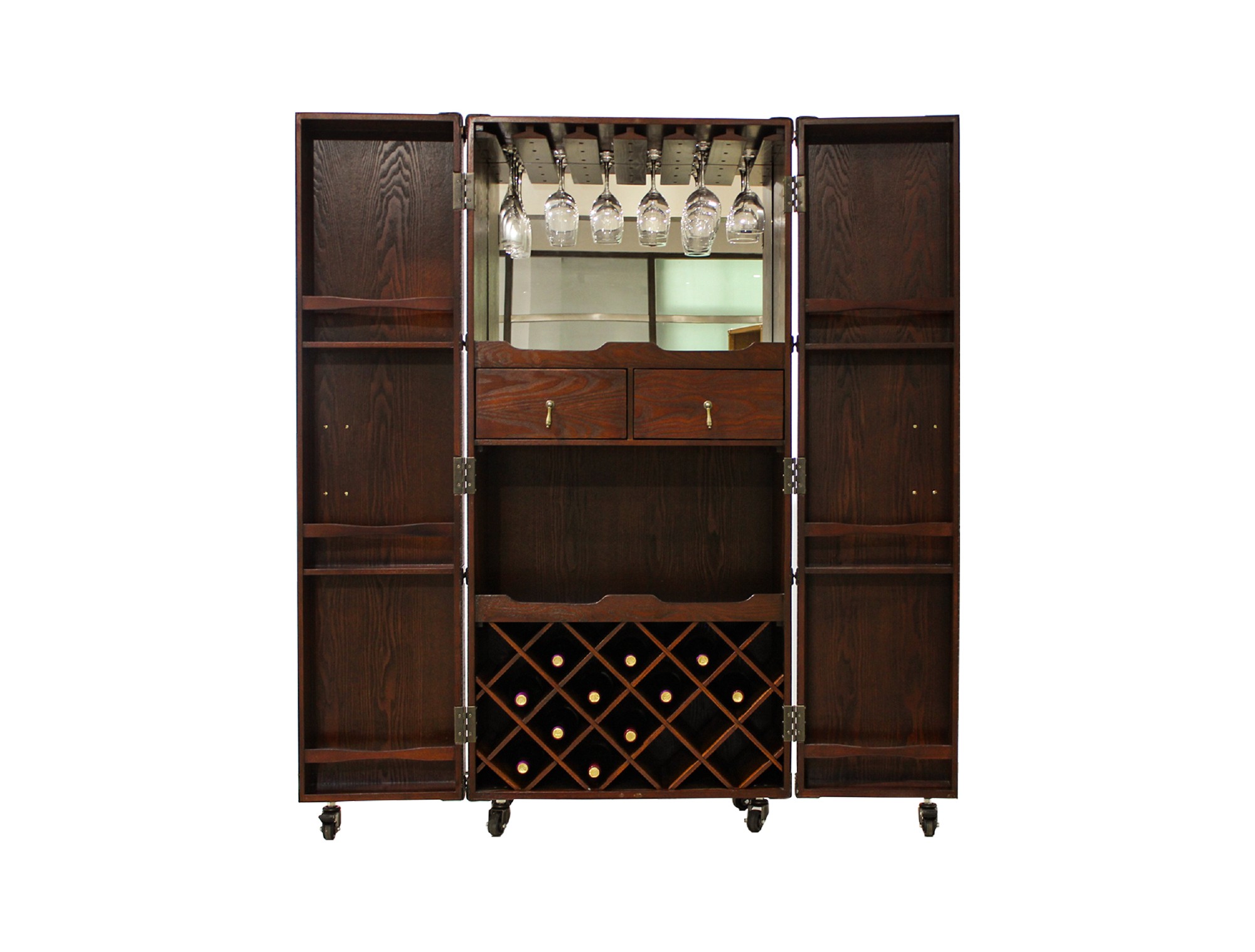 Koffer-Bar 'Delfson', schwarz, B 72 cm, T 45 cm, H 152 cm von fischer's lagerhaus