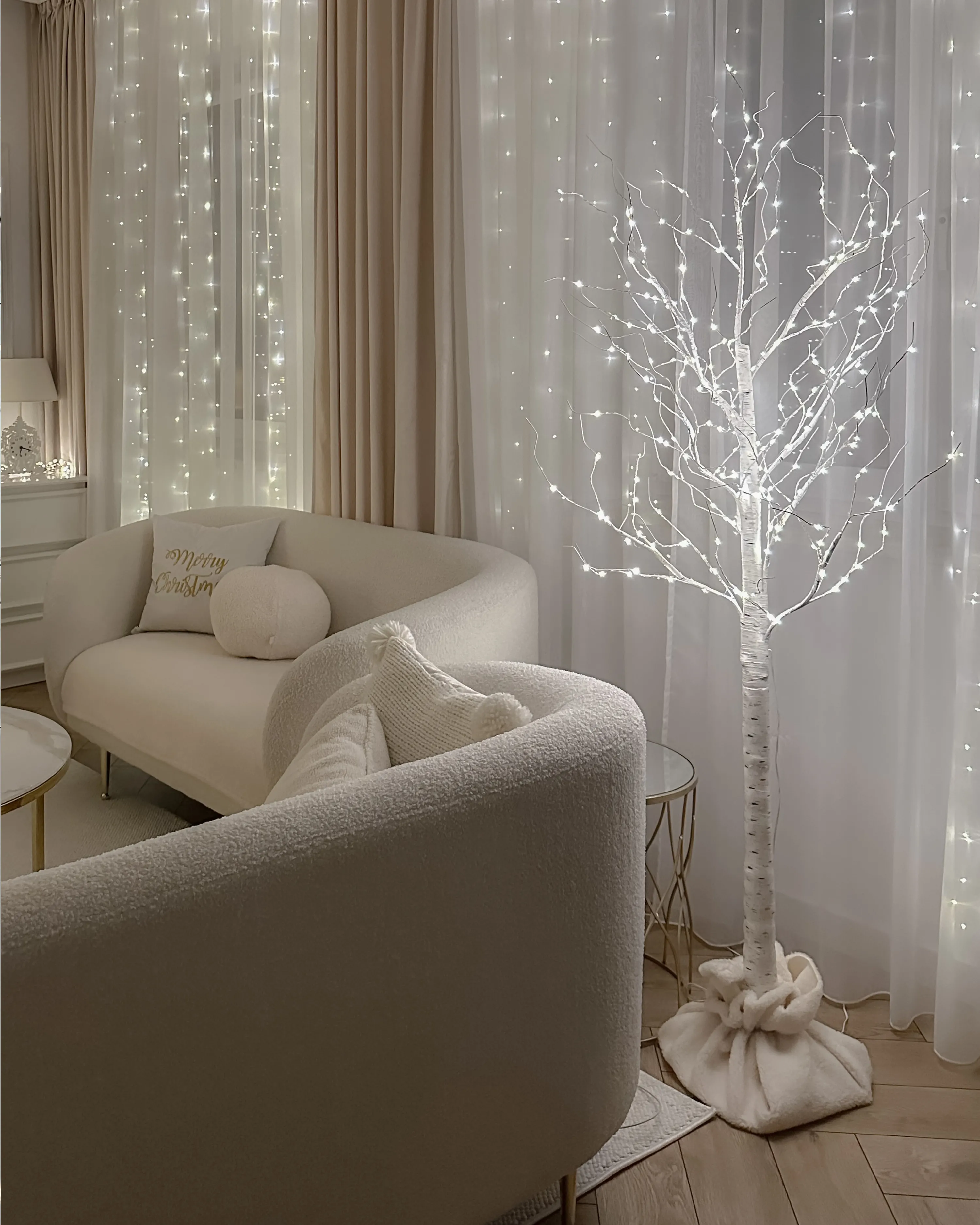 Buitendecoratie LED LAPPI Kerstboom 190 cm Wit