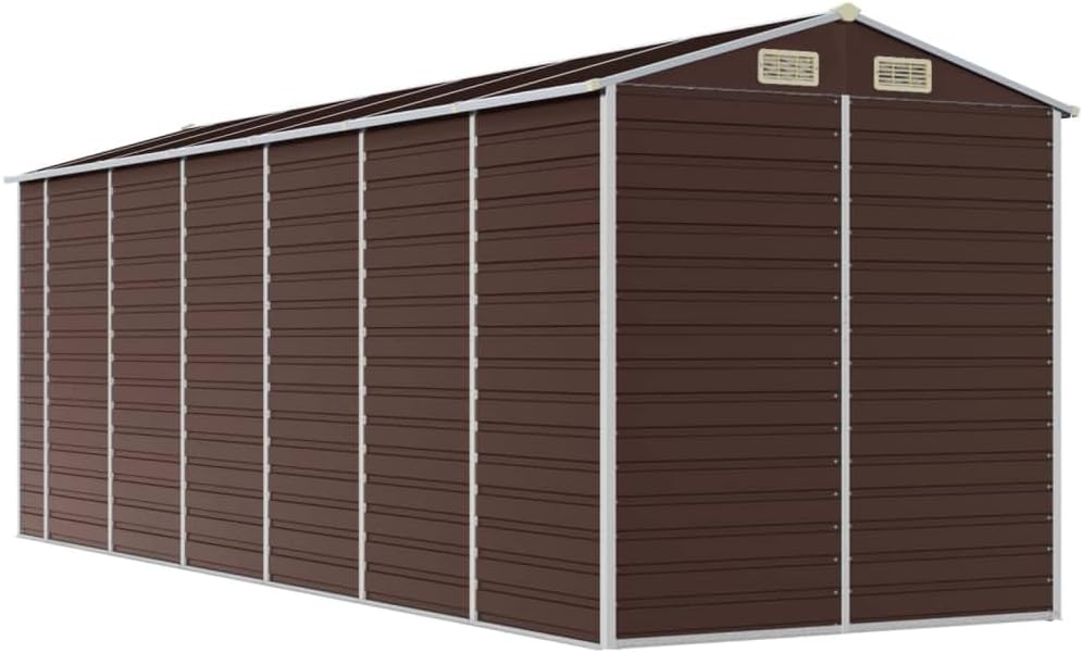 vidaXL Gerätehaus Braun 191x555x198 cm Verzinkter Stahl