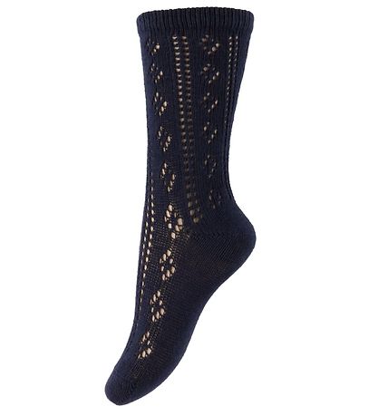 Minymo Strømper - 2-Pak - Creme/Navy