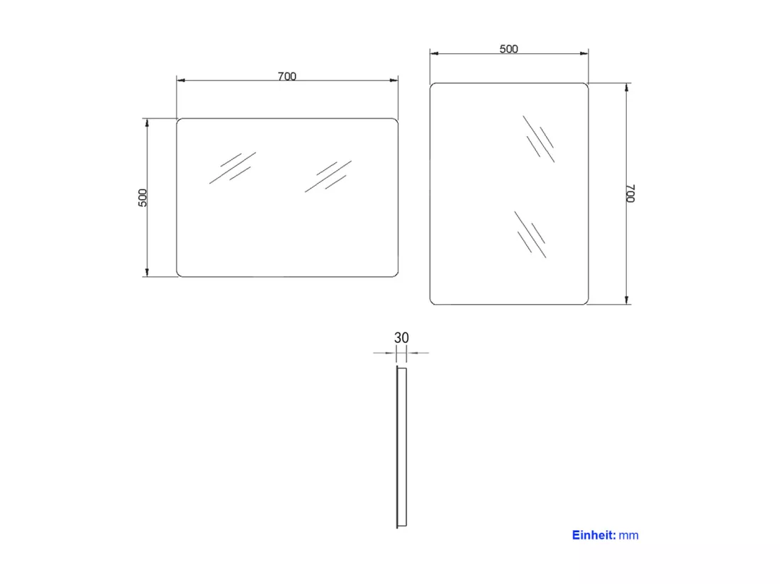 EMKE Miroir lumineux salle de bain Rétro-éclairage 70x50cm, Miroir LED avec lumière blanche froide