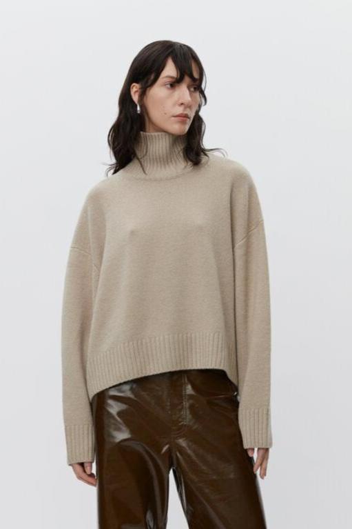 DAY Birger et Mikkelsen  Kendra turtleneck uldstriktrøje- Taupe Mel