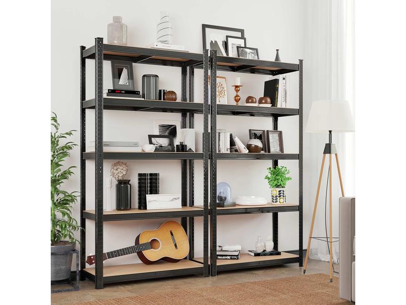 Songmics Regal 200 x 100 cm, MDF Standregal mit fünf höhenverstellbaren Ablagen