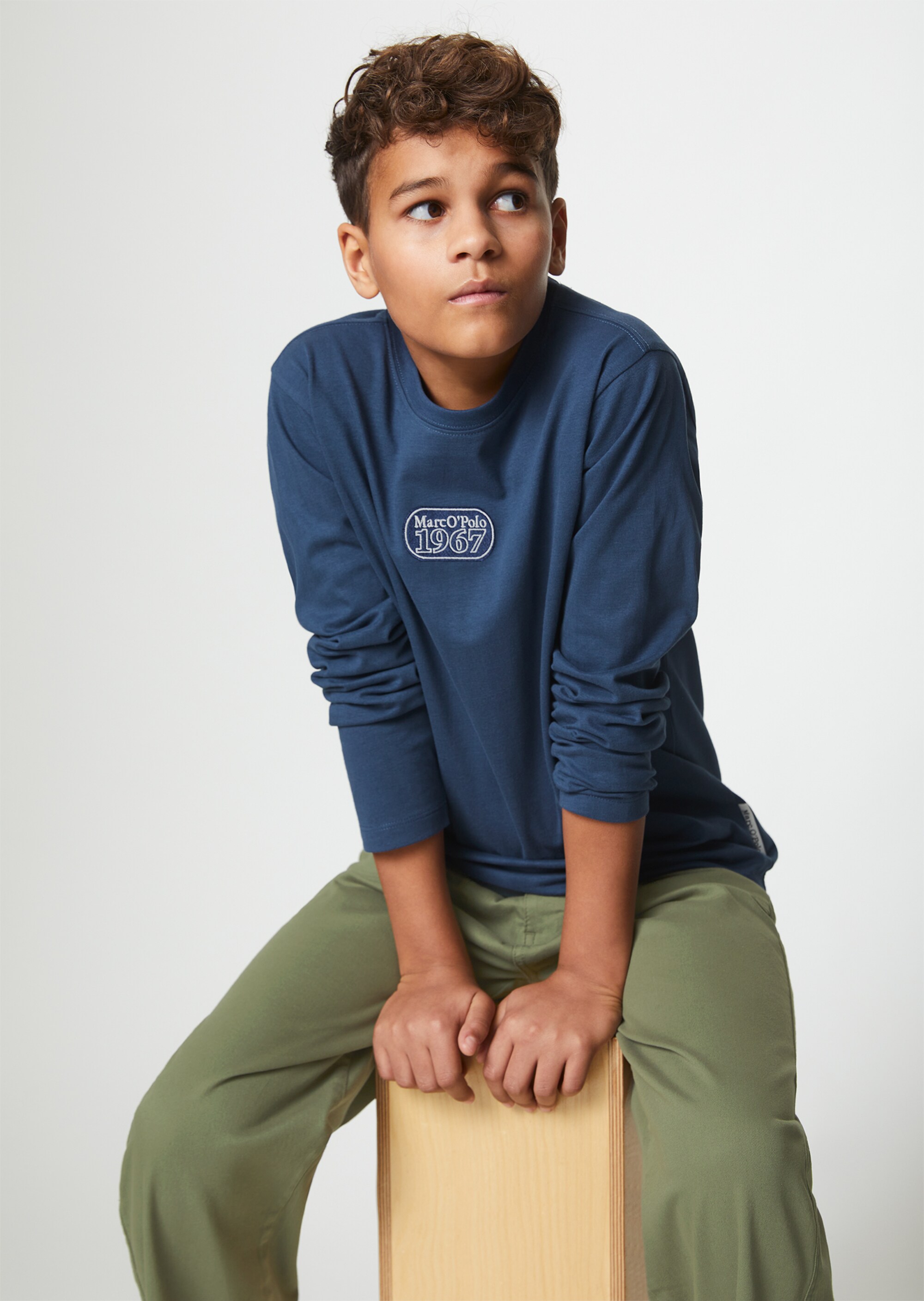 TEENS-BOYS Longsleeve mit Logo-Patch auf der Brust