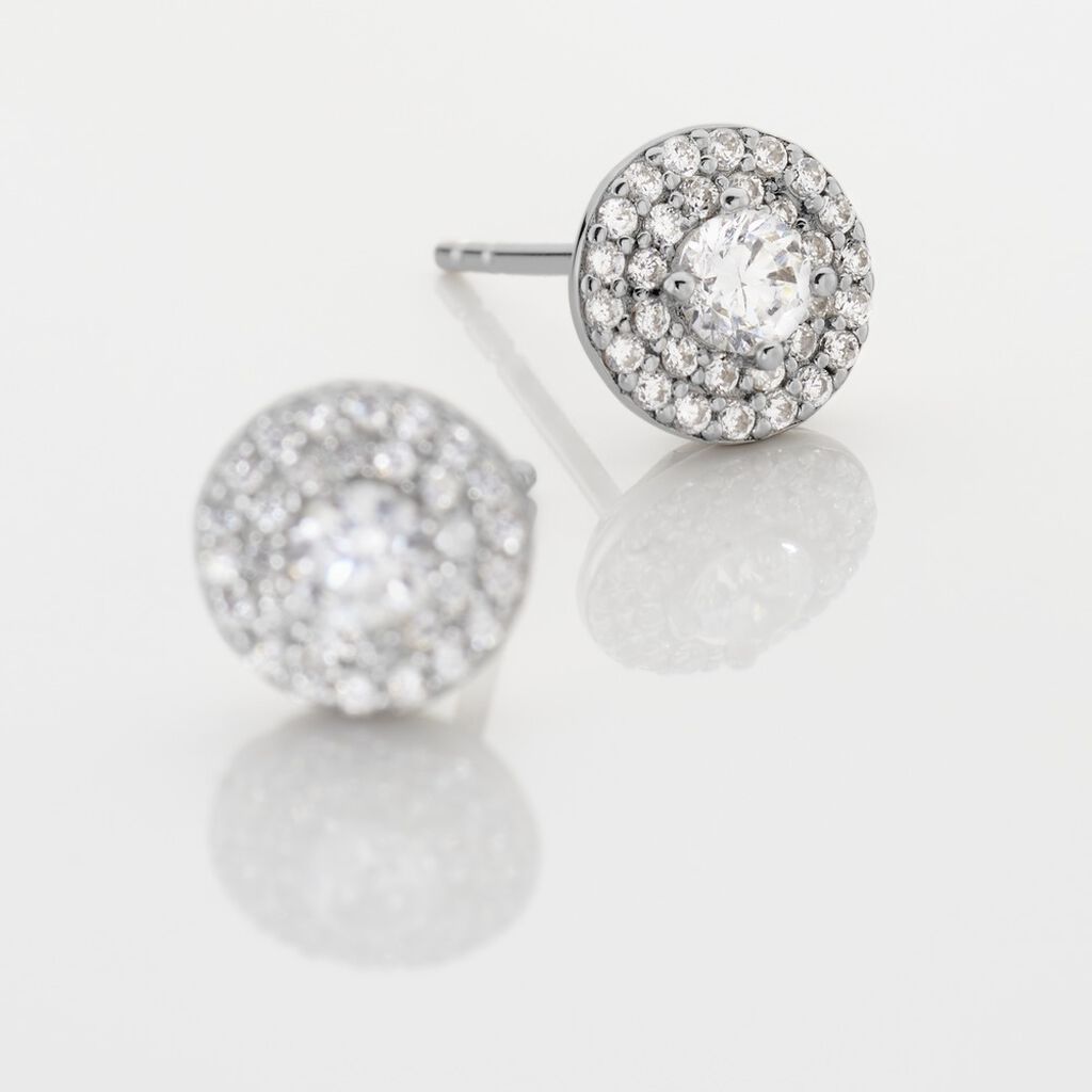 Boucles D'oreilles Puces Hildegonde Argent Oxyde De Zirconium