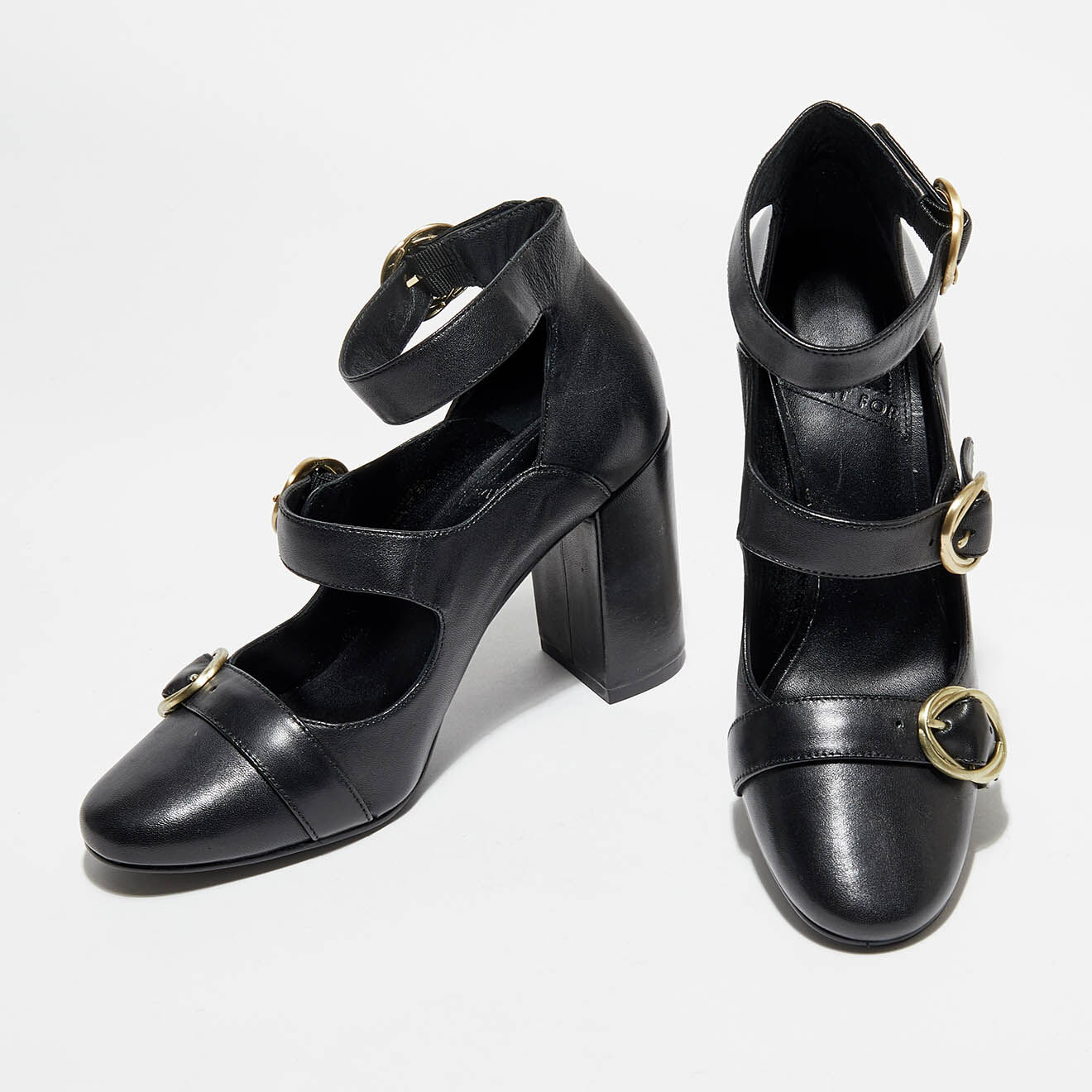 What For Babies en Cuir Mary Jo noires - Talon 9 cm