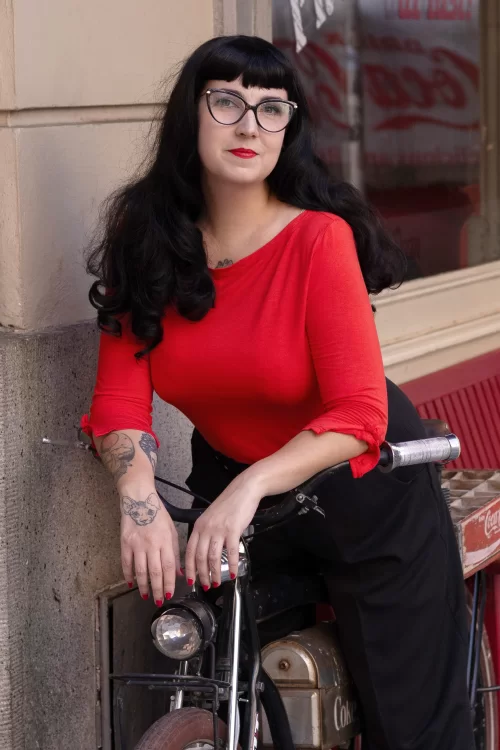Banned Retro Modern Love Top in rood