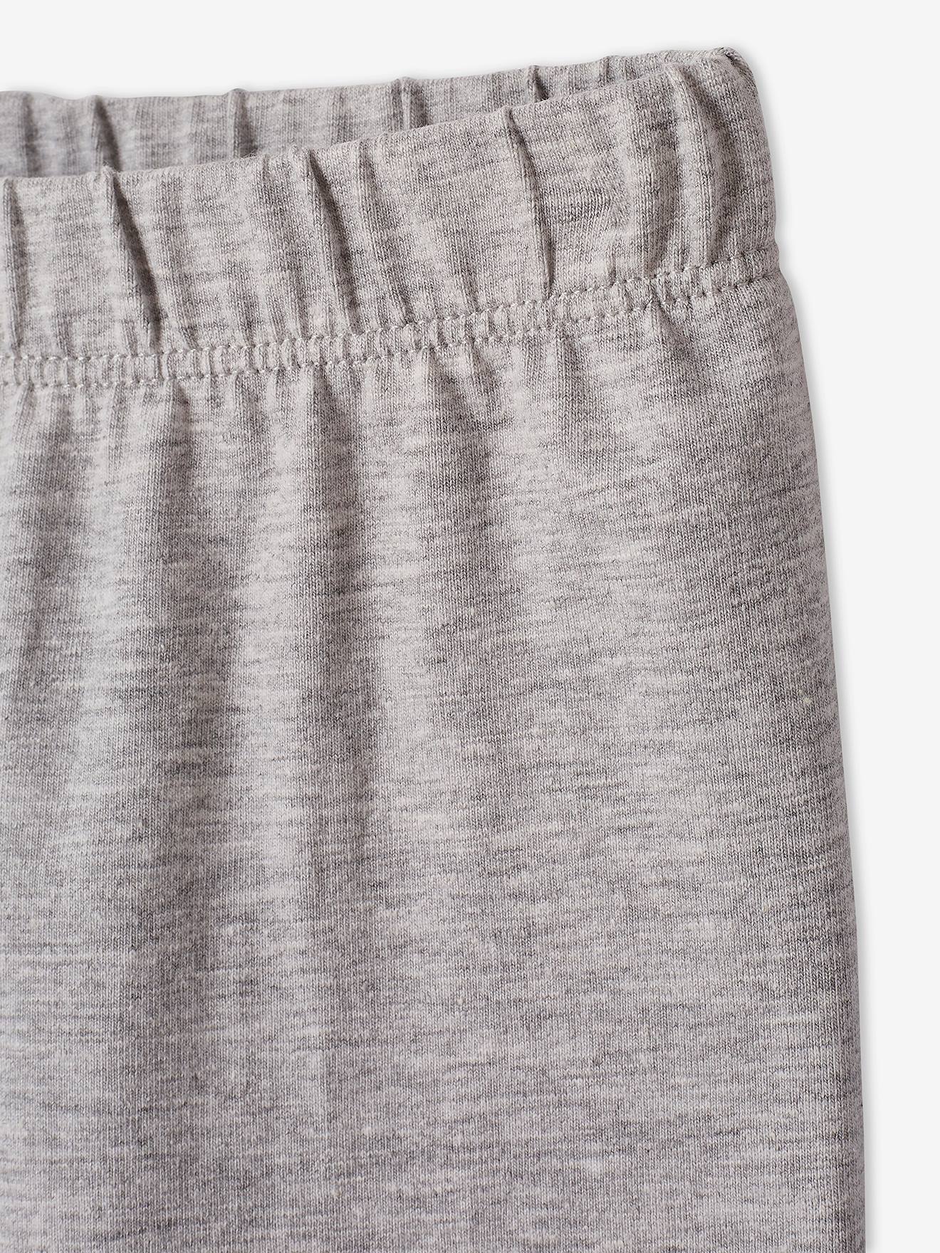 Conjunto de 2 leggings sortidas para meninas, lisas e cinza escuro.