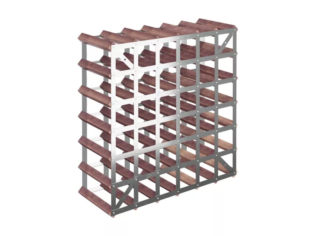 Casier à bouteilles pour 42 bouteilles Marron Bois pin solide