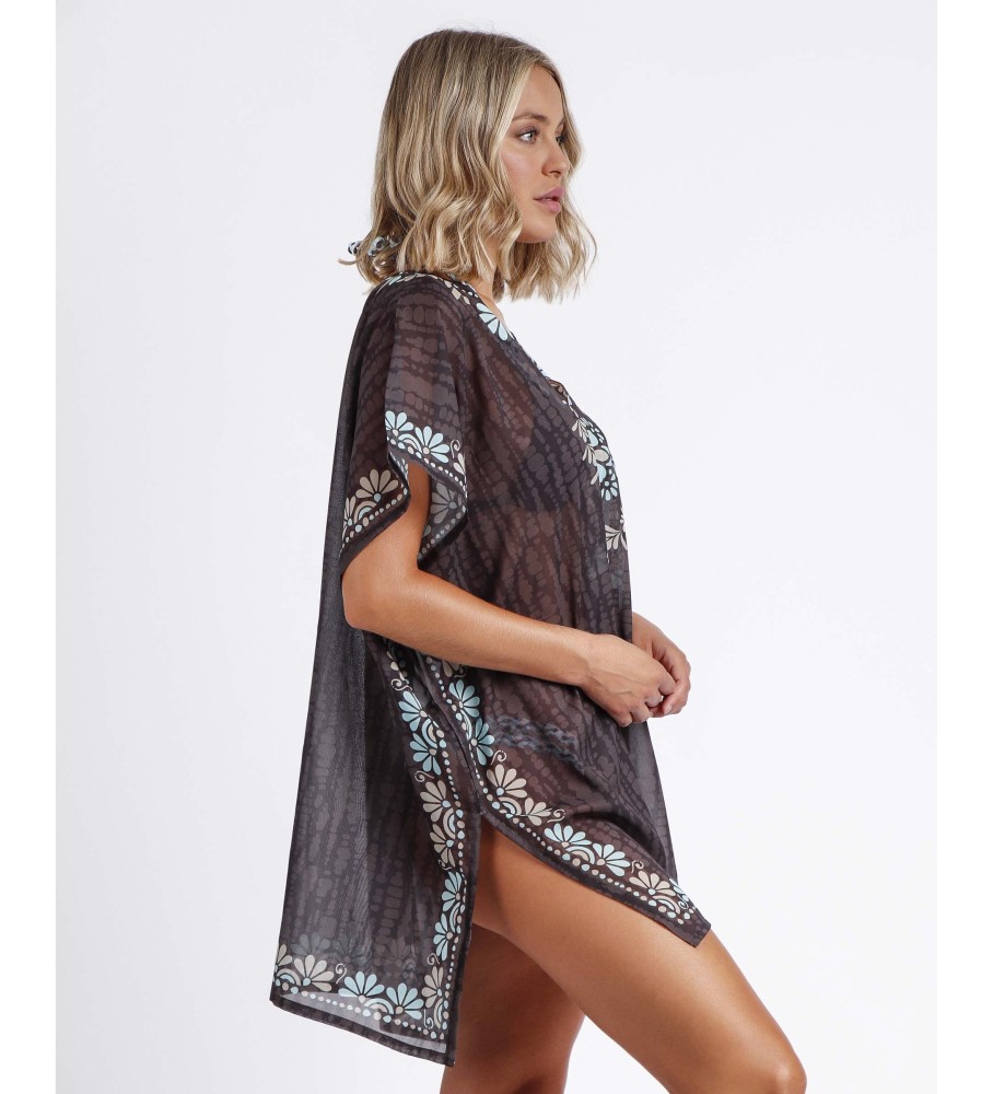 Vestido Kaftan Admas Estilo Oriental Cor Chocolate